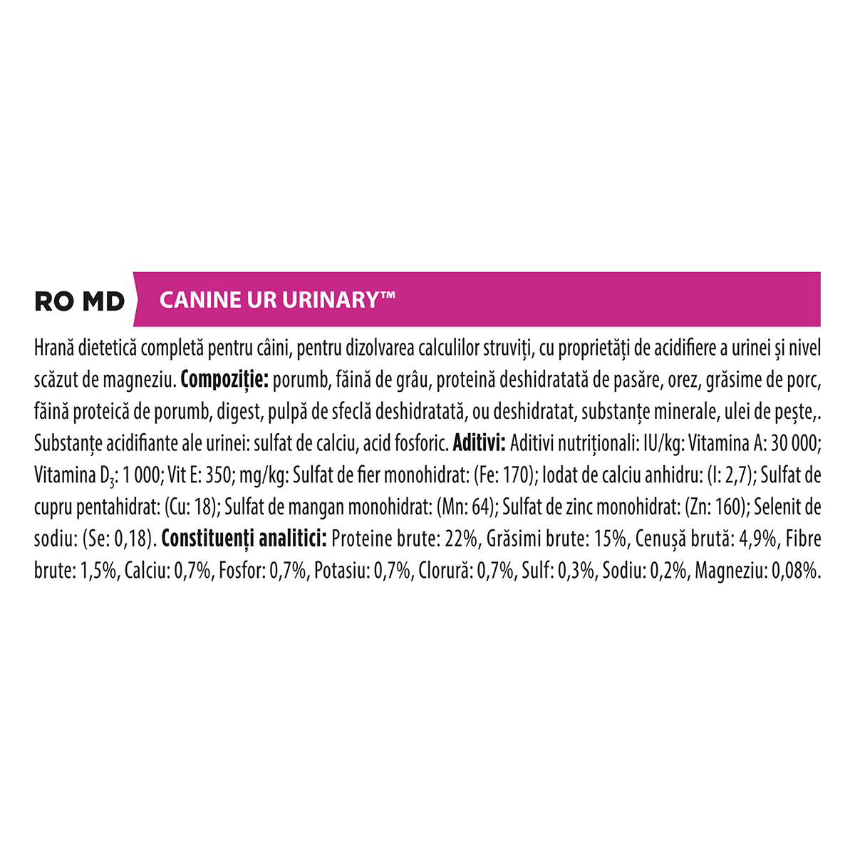 PURINA Pro Plan Veterinary Diets Urinary, dietă veterinară câini, hrană uscată, afecțiuni urinare, 12kg - poza 5