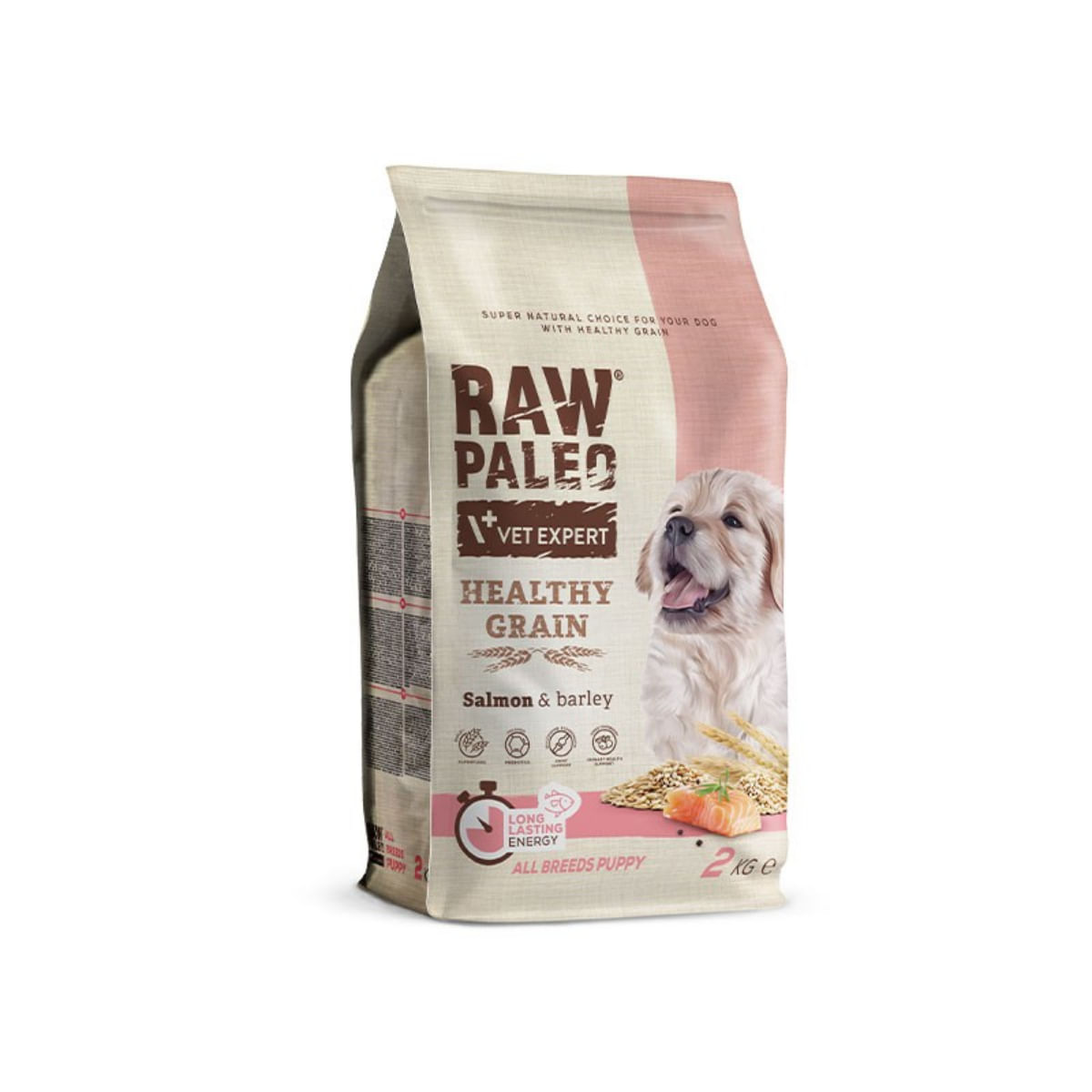 RAW PALEO Healthy Grain Puppy, XS-XL, Somon, hrană uscată câini junior, 2kg - poza 2