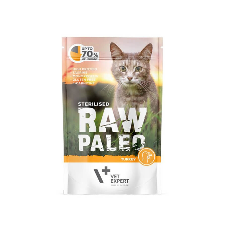 Raw Paleo Sterilised Cat Curcan, 100 g - poza 1