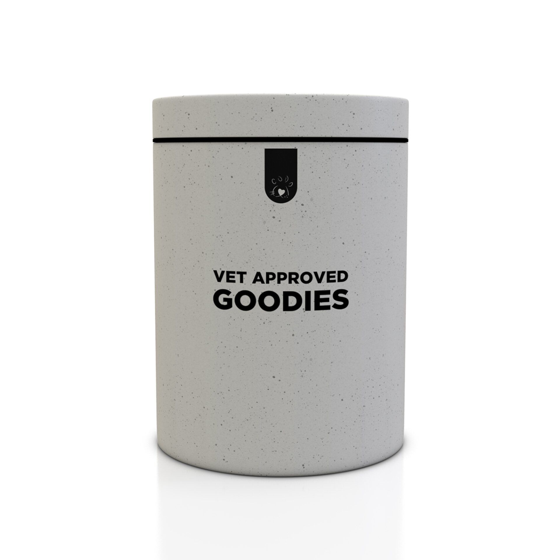 Recipient pentru recompense si hrana uscata din fibre de bambus Doctor Totolici, culoare Offwhite, 2L