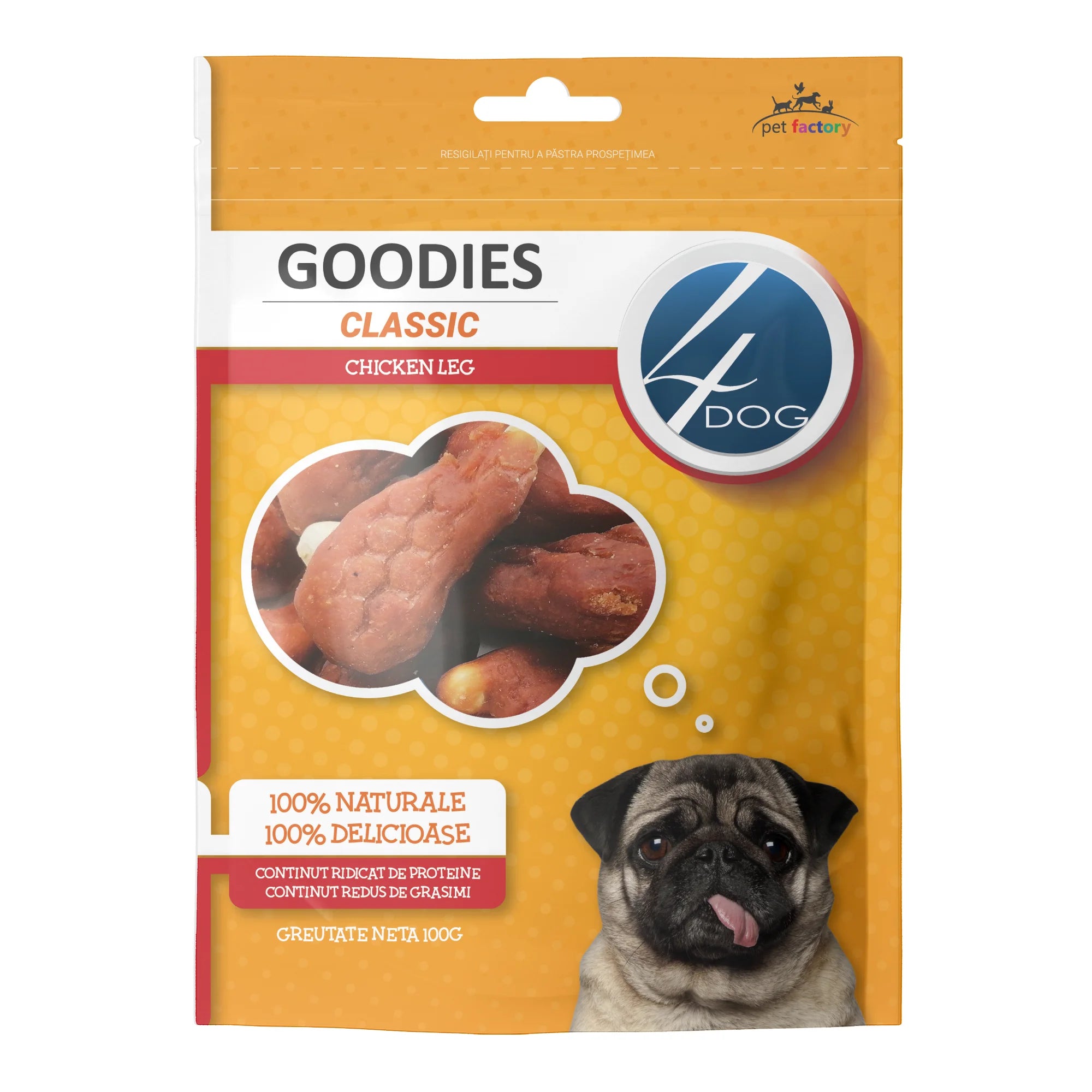 Recompense Caini 4DOG GOODIES Classic Chicken Leg 100g 100g