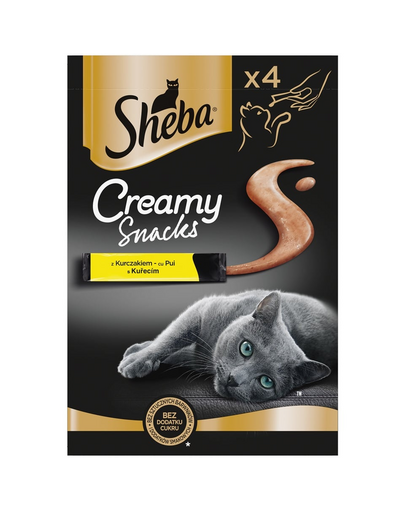 Recompense cremoase pisici cu pui SHEBA Creamy Snacks 4x12 g