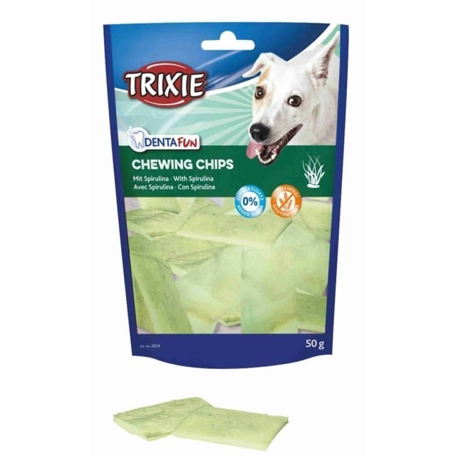 Recompense Denta Fun Chips cu Spirulina Recompense Caine Denta Fun Chips cu Spirulina 50 g - poza 2