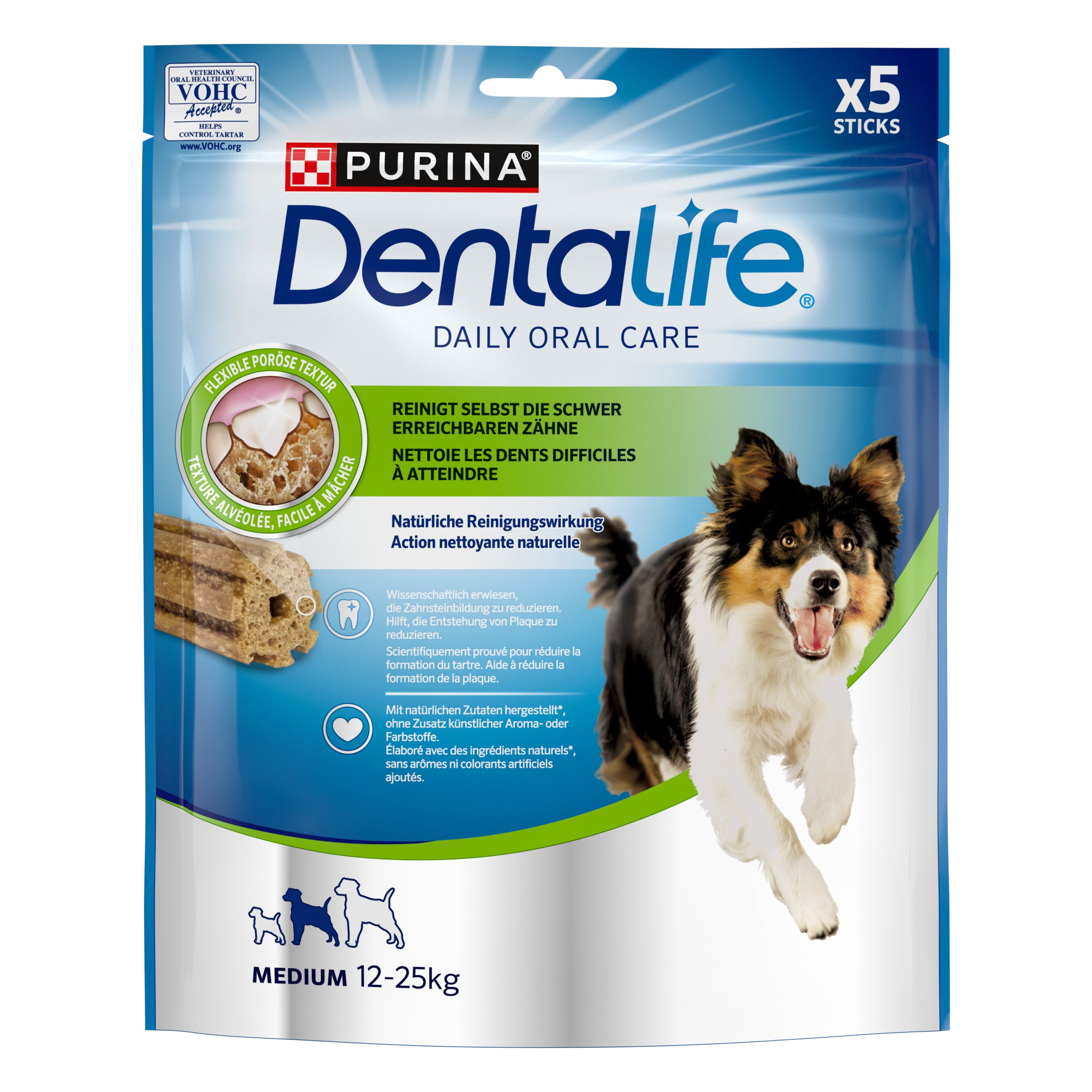 Recompense pentru caini de talie medie, Purina Dentalife Medium 142g 115g