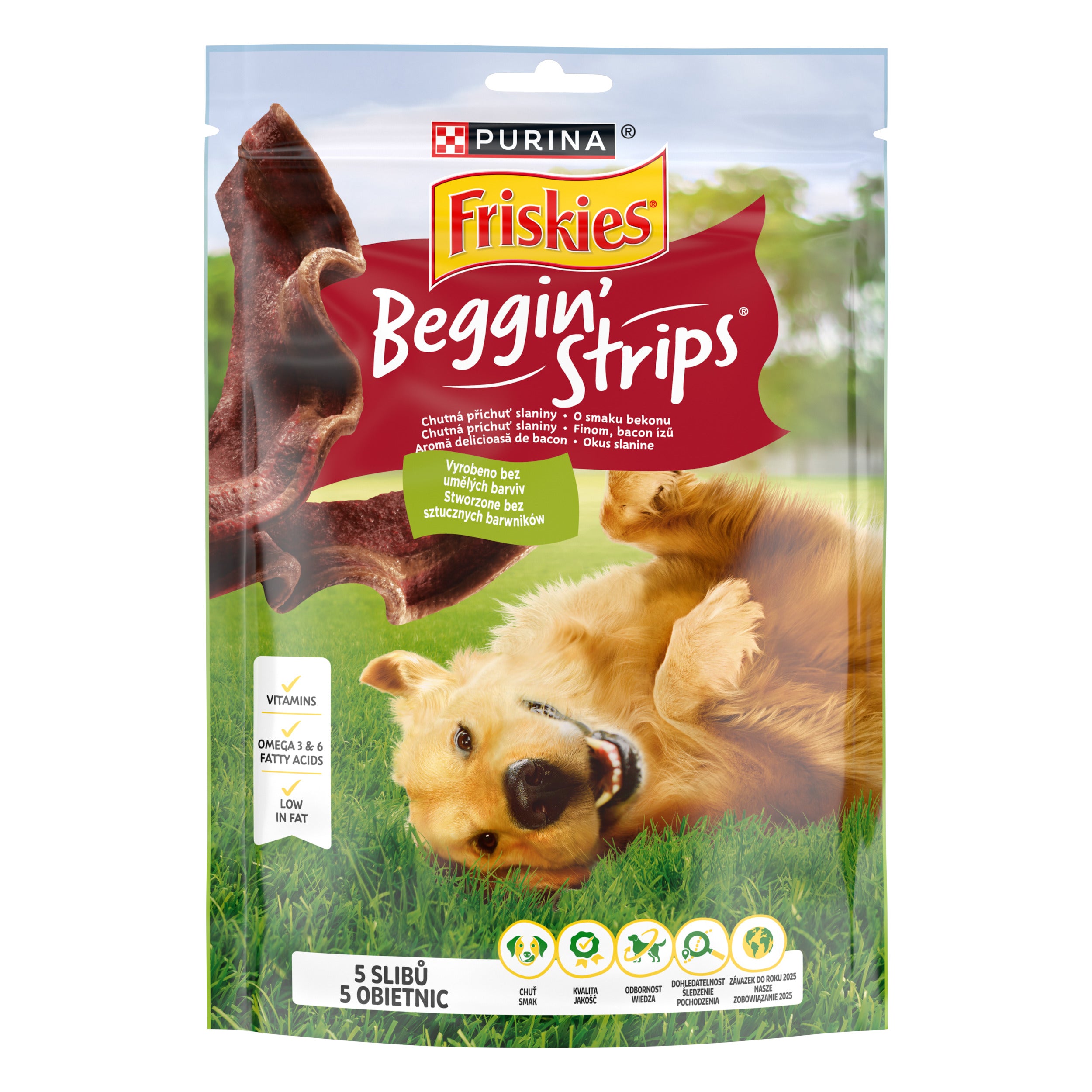 Recompense pentru caini Fiskies Beggin' Strips, Vita, 120 g 120g