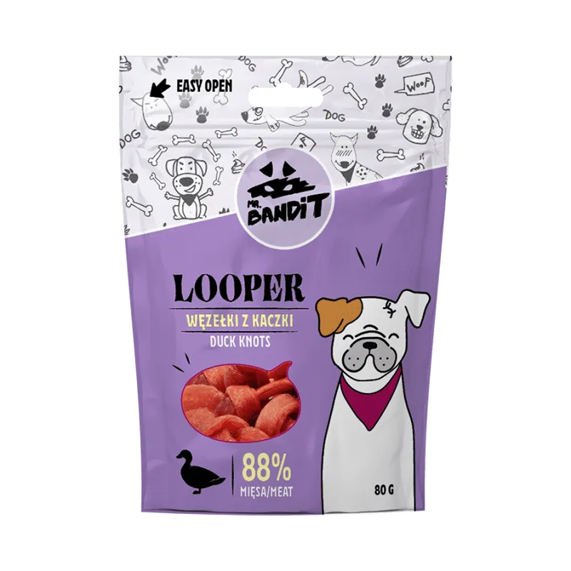 Recompense pentru caini Mr. Bandit Looper Kntos cu rata 80 gr
