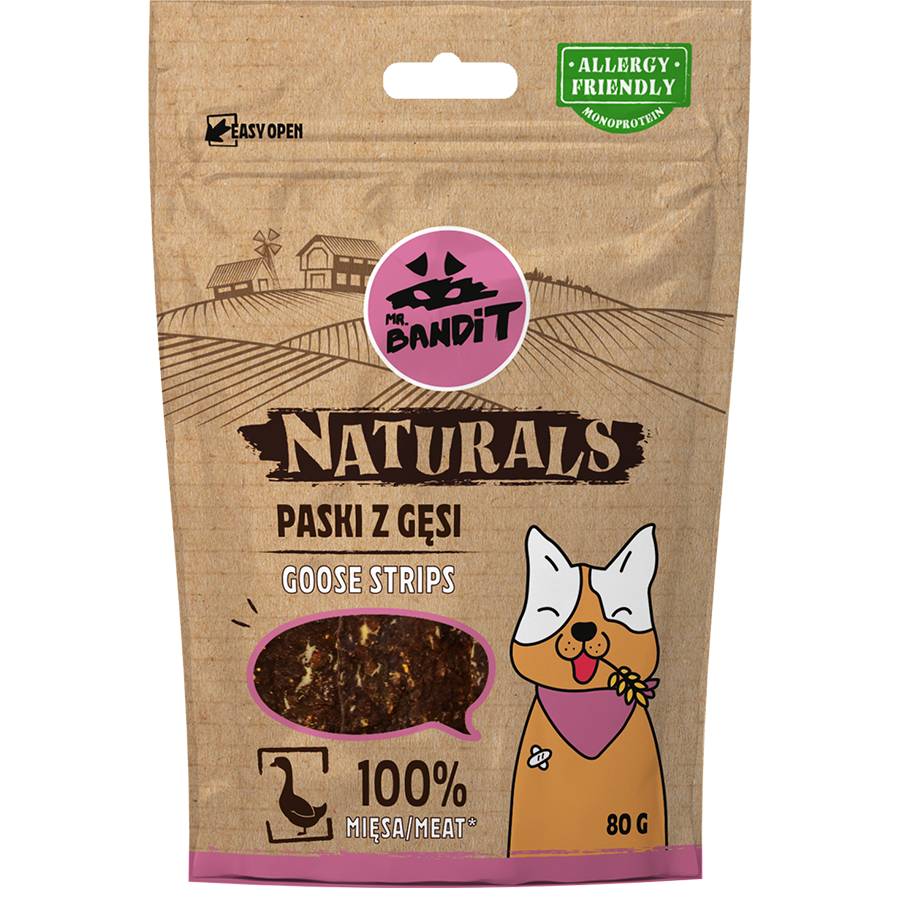 Recompense pentru caini Mr. Bandit Natural, gasca 80g