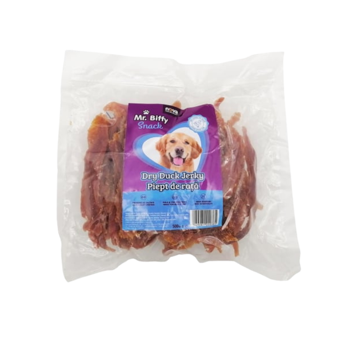 Recompense pentru caini Mr. Biffy, piept de rata, 500g