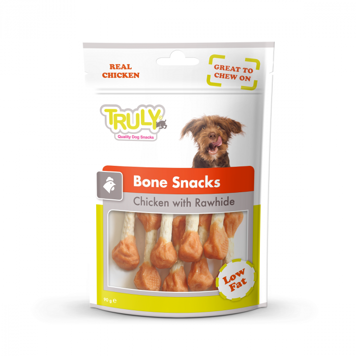 Recompense pentru caini Truly, pui si piele de vita, Low fat, 360g