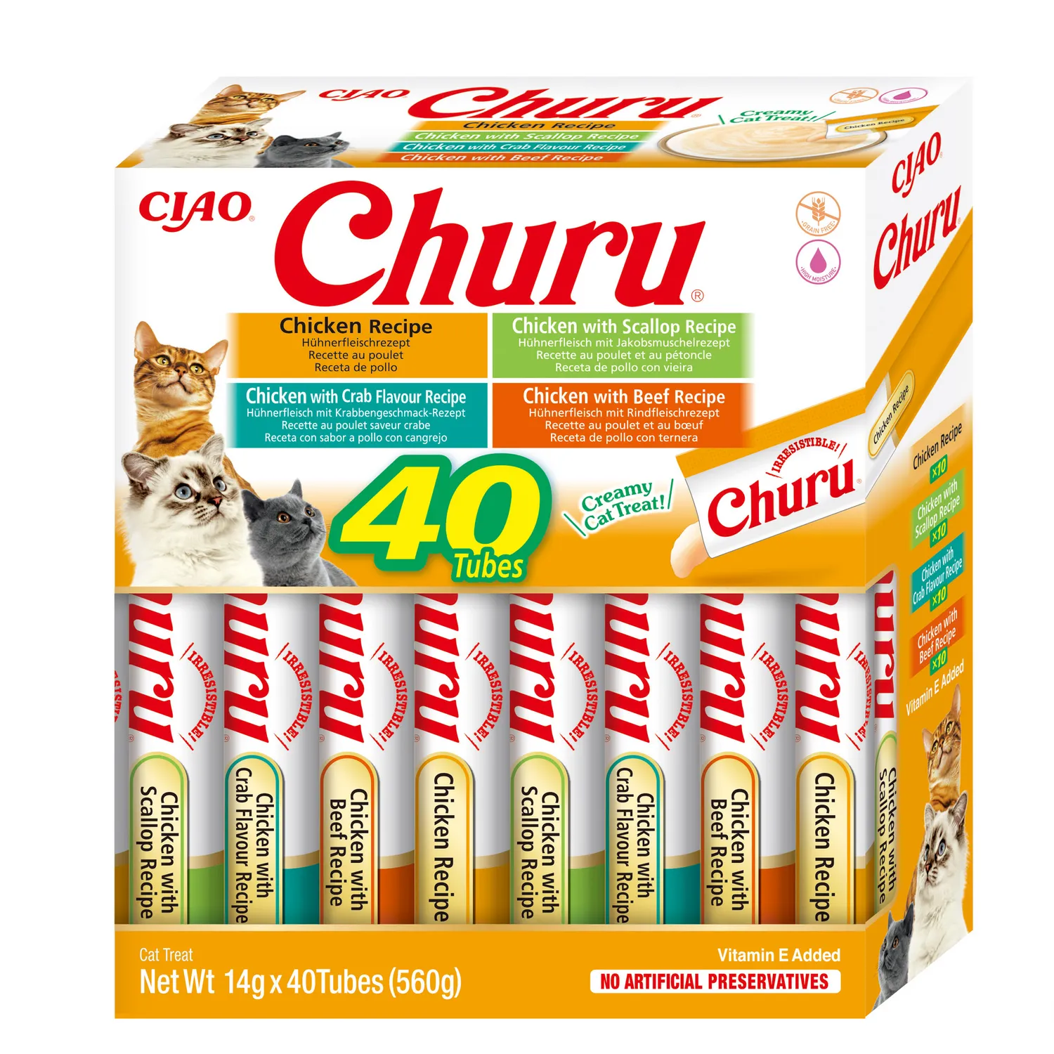 Recompense pentru pisici Churu Variety Box cu pui 40 buc