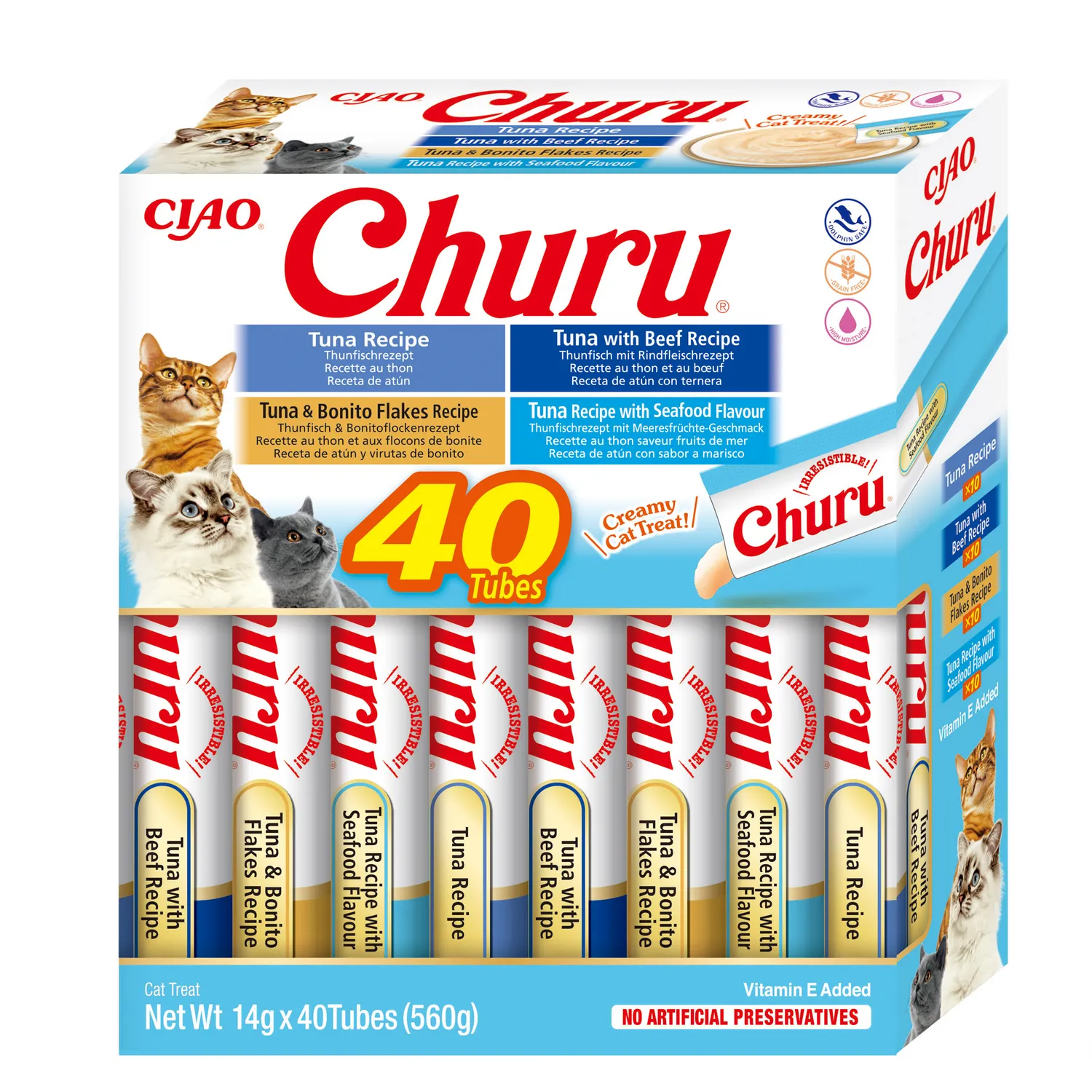 Recompense pentru pisici Churu Variety Box cu ton 40 buc