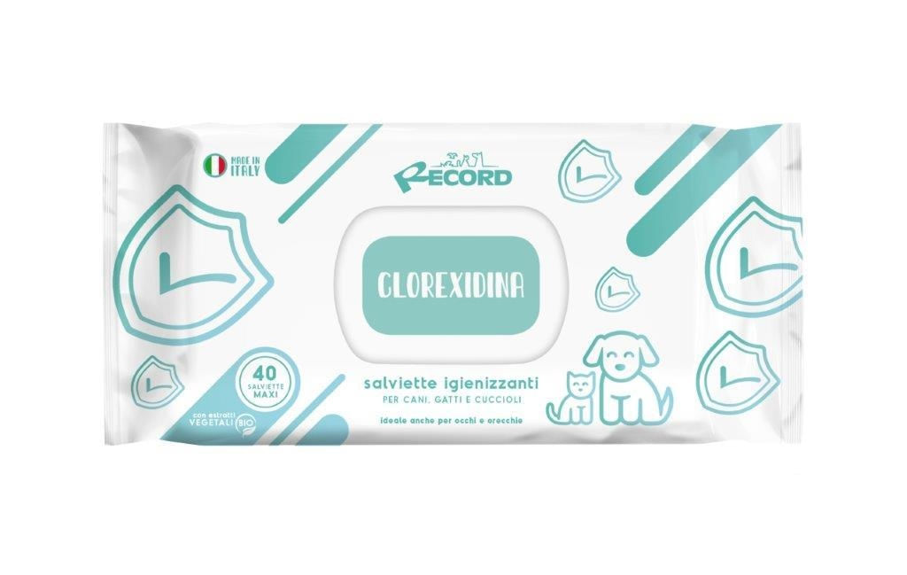 Record Clorhexidina, șervețele umede, câini și pisici, antibacteriene, multifuncționale, 40buc - poza 1