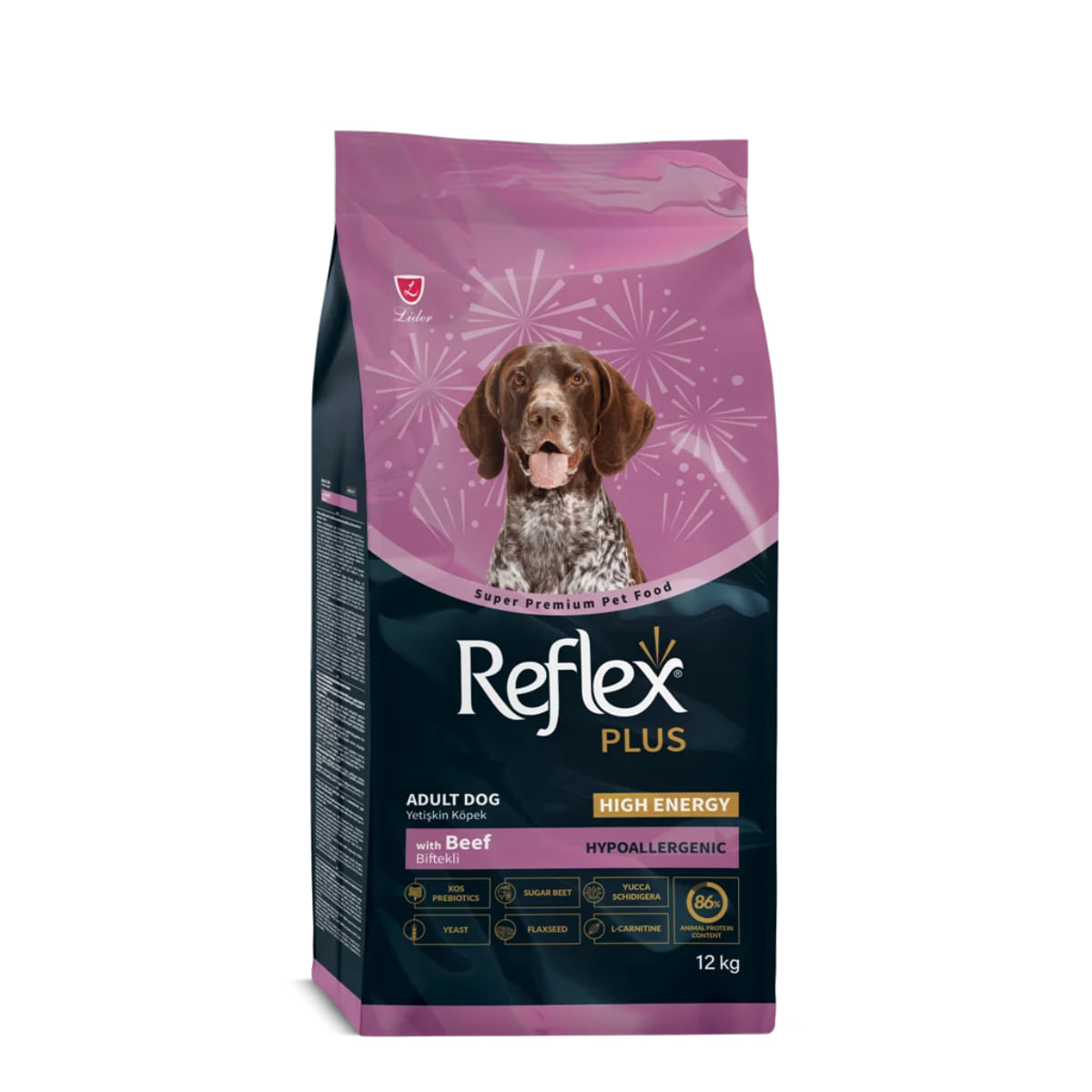 REFLEX Plus High Energy, XS-XL, Vită, hrană uscată câini, activitate intensă, 12kg - poza 1