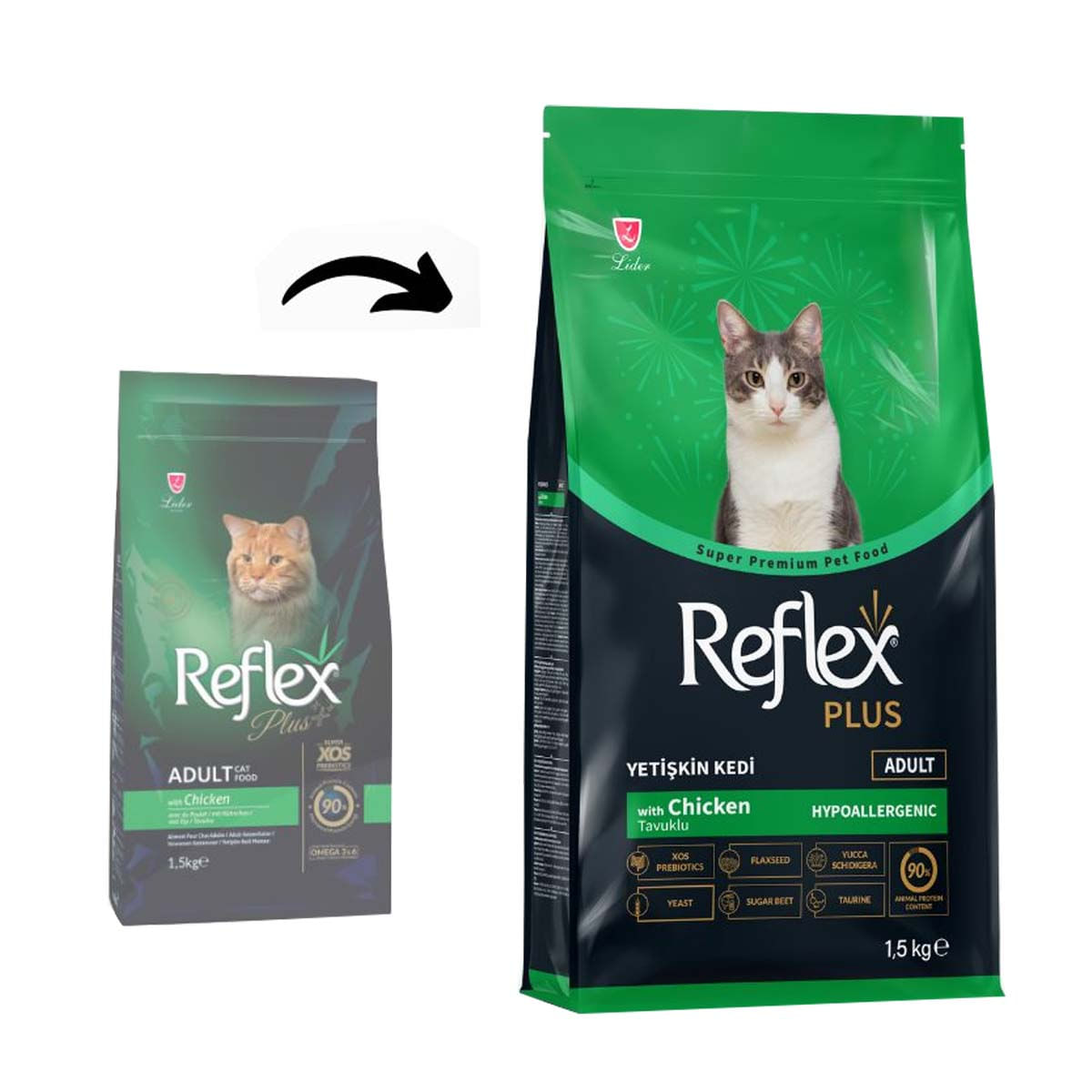 REFLEX Plus, Pui, hrană uscată pisici, 15kg - poza 1