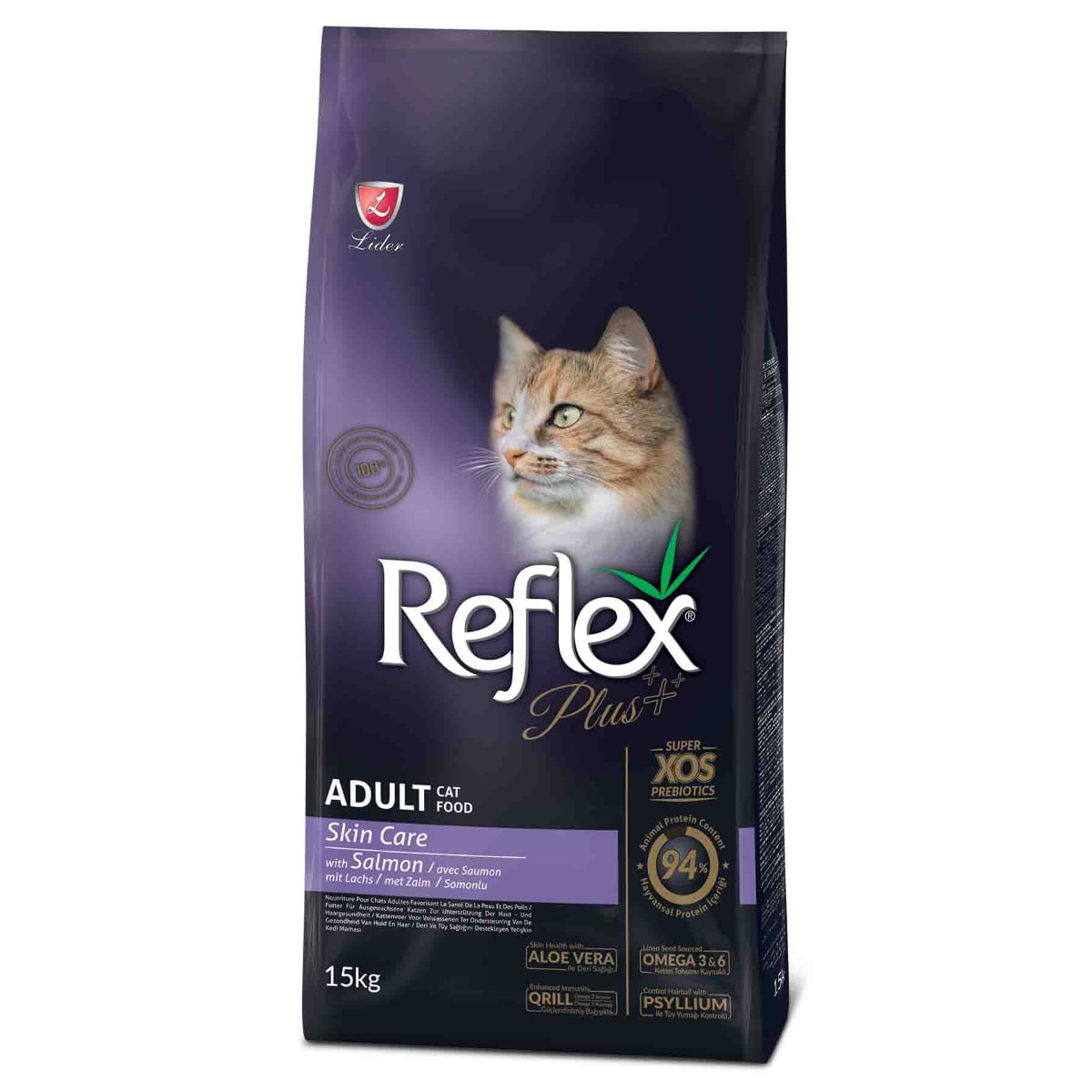 REFLEX Plus Skin Care, Somon, hrană uscată pisici, piele & blană, 15kg - poza 1