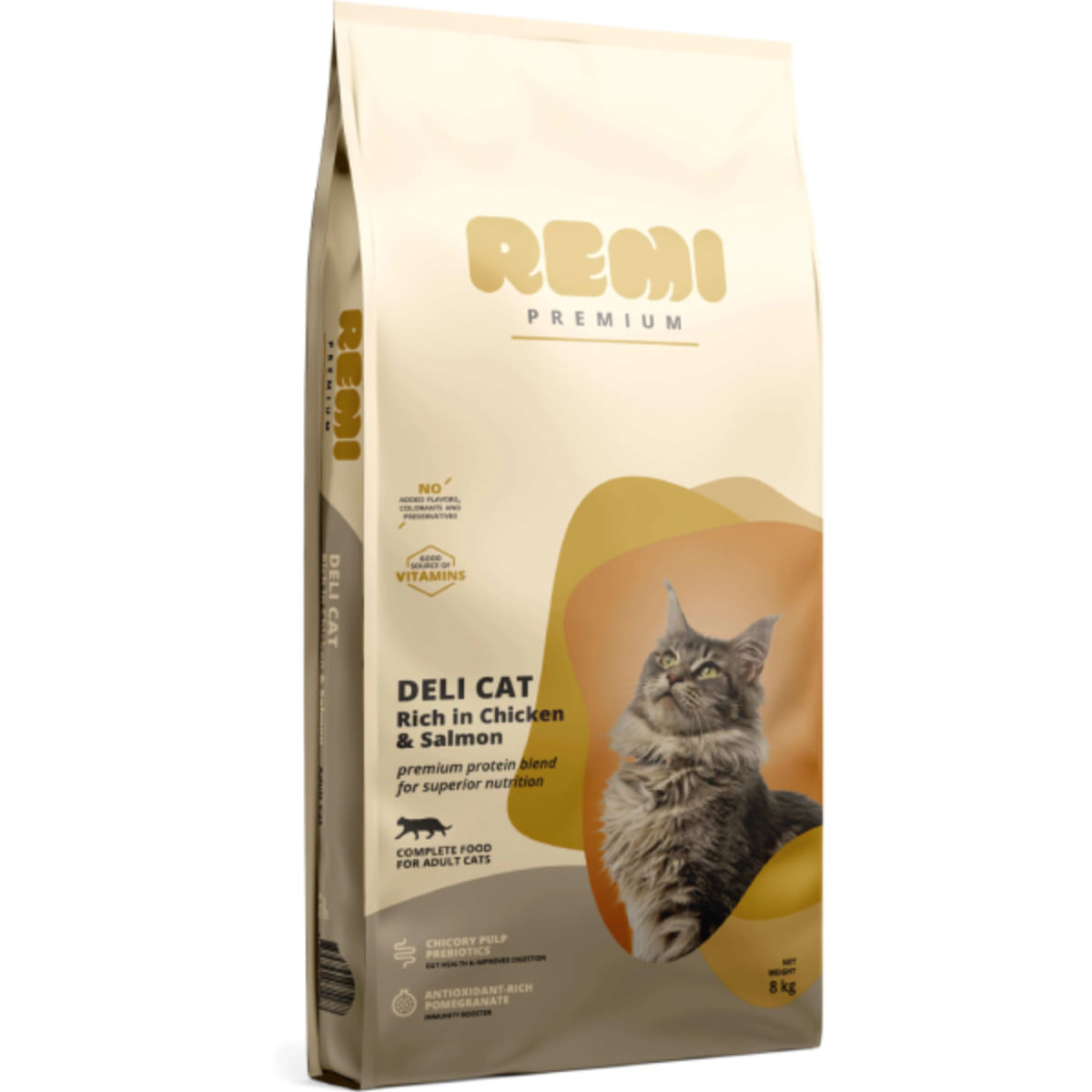 REMI PREMIUM Deli, Pui și Somon, hrană uscată pisici, 8kg - poza 2