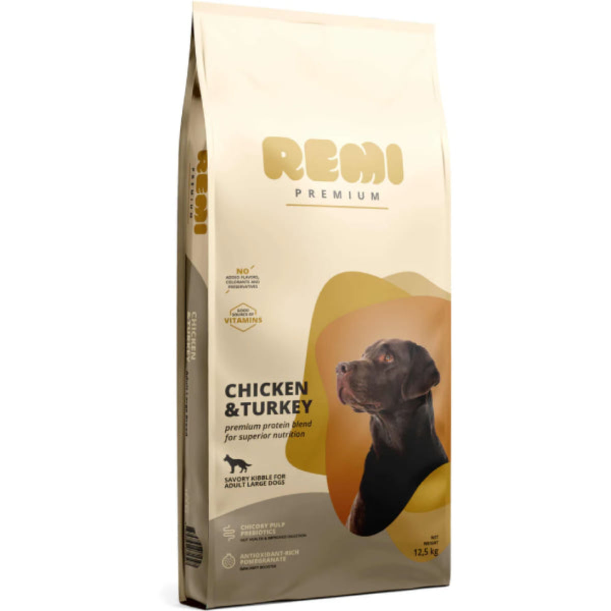 REMI PREMIUM Dog Large, L-XL, Pui și Curcan, hrană uscată câini, 12.5kg - poza 2