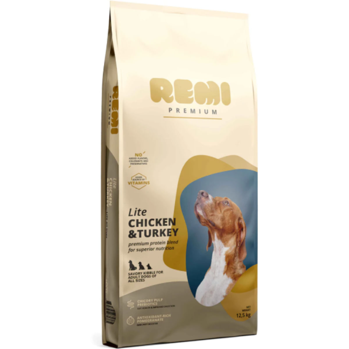 REMI PREMIUM Dog Lite, XS-XL, Pui și Curcan, hrană uscată câini senior, obezitate, 12.5kg - poza 2