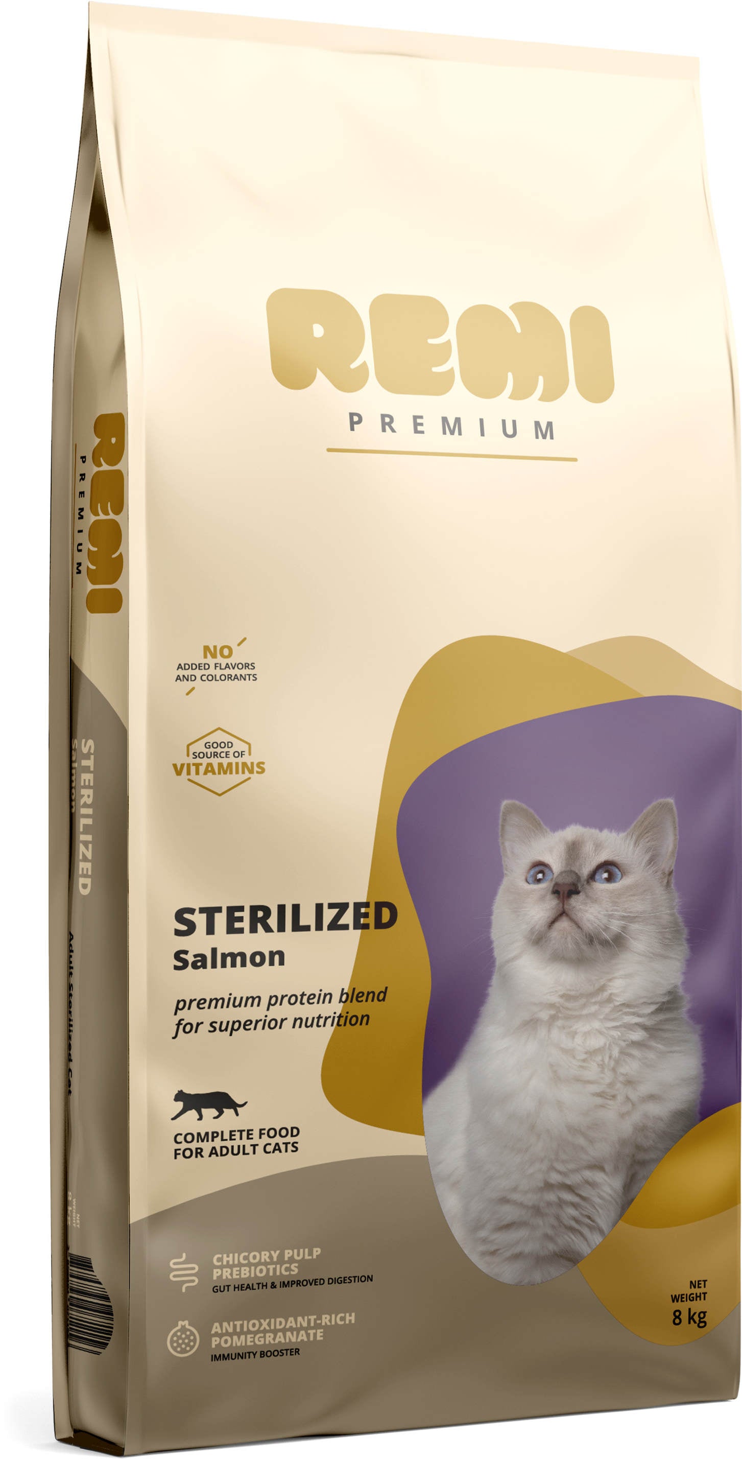 REMI Premium Hrană uscată pentru pisici sterilizate, cu Somon