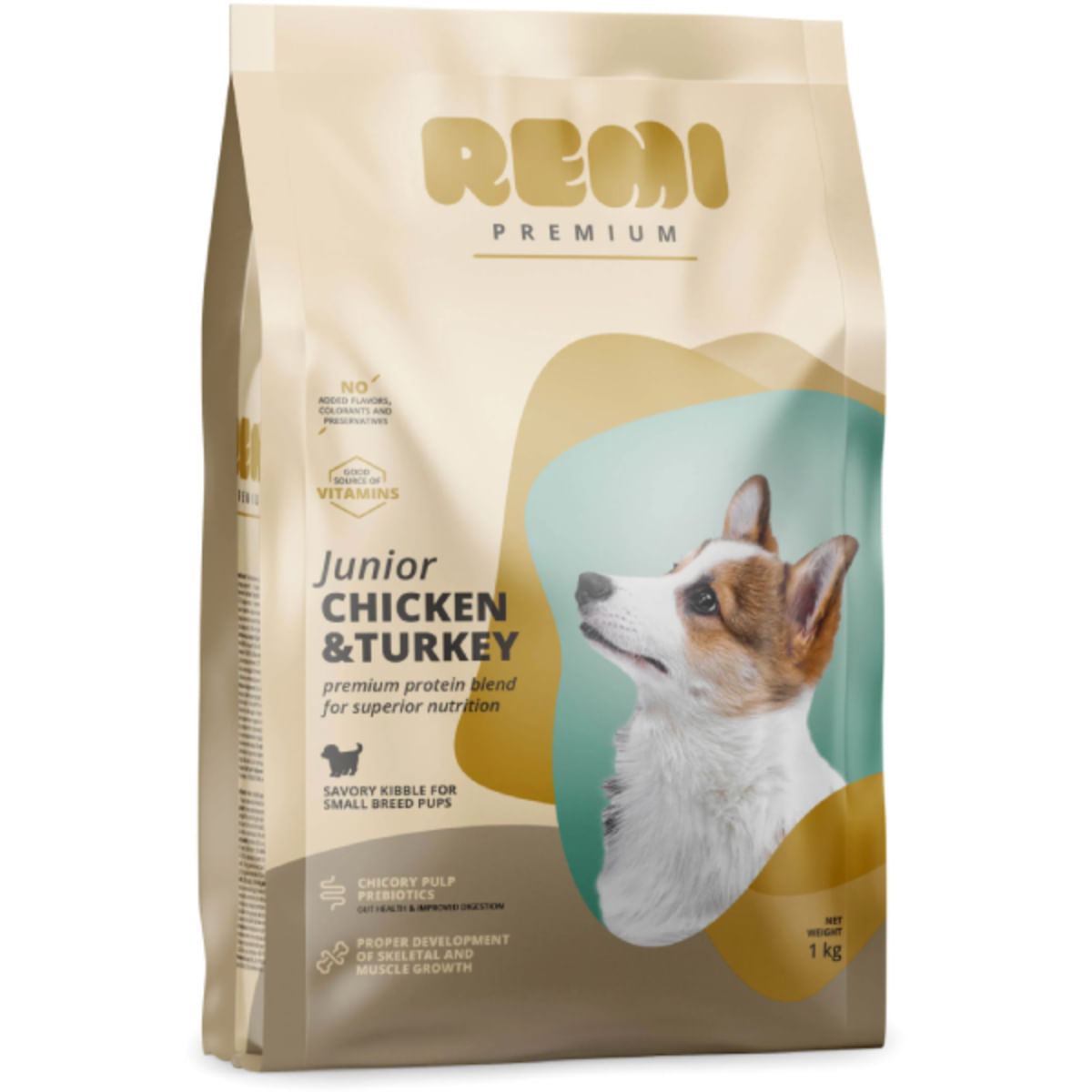 REMI PREMIUM Junior Small, XS-S, Pui și Curcan, hrană uscată câini junior, 1kg - poza 2