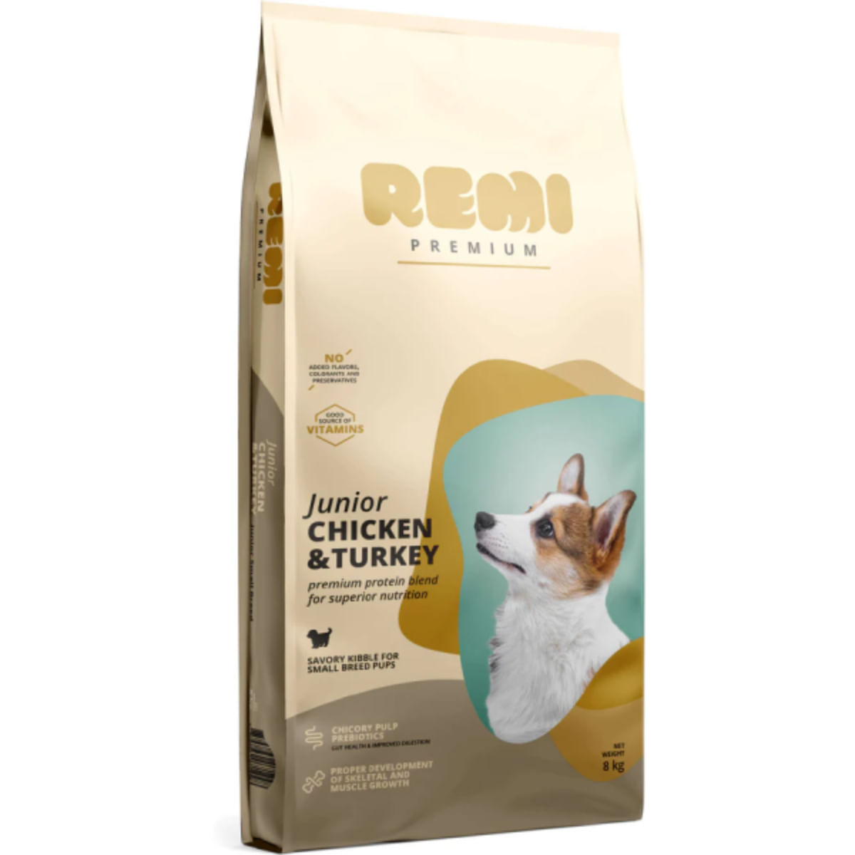 REMI PREMIUM Junior Small, XS-S, Pui și Curcan, hrană uscată câini junior, 8kg - poza 2
