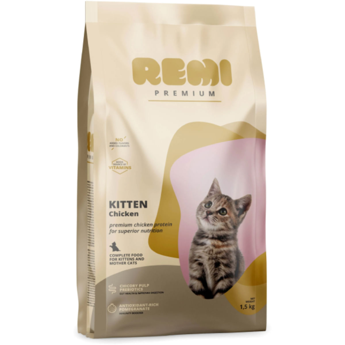 REMI PREMIUM Kitten, Pui, hrană uscată pisici junior, 1.5kg - poza 1