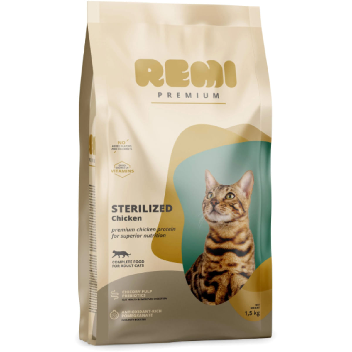 REMI PREMIUM Sterilized, Pui, hrană uscată pisici sterilizate, 1.5kg - poza 2