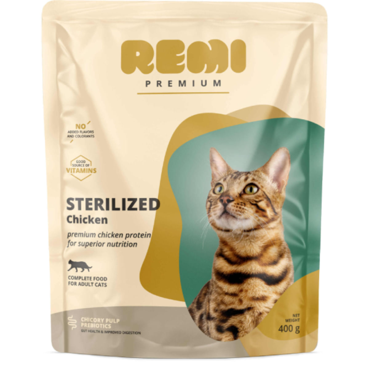 REMI PREMIUM Sterilized, Pui, hrană uscată pisici sterilizate, 400g - poza 2