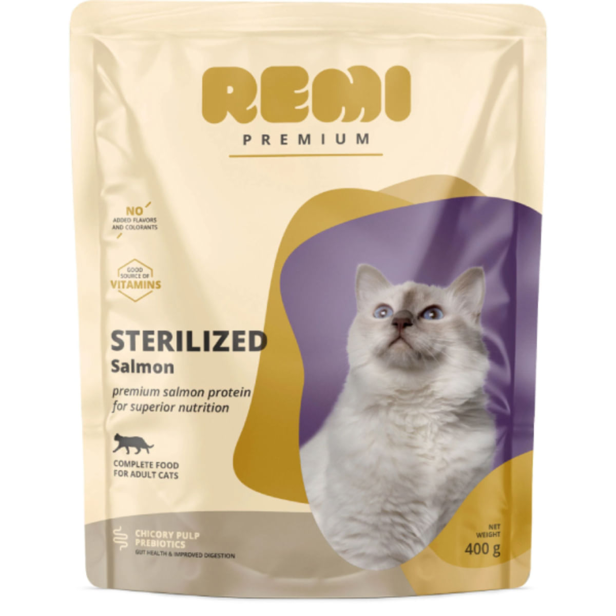 REMI PREMIUM Sterilized, Somon, hrană uscată pisici sterilizate, 400g - poza 1