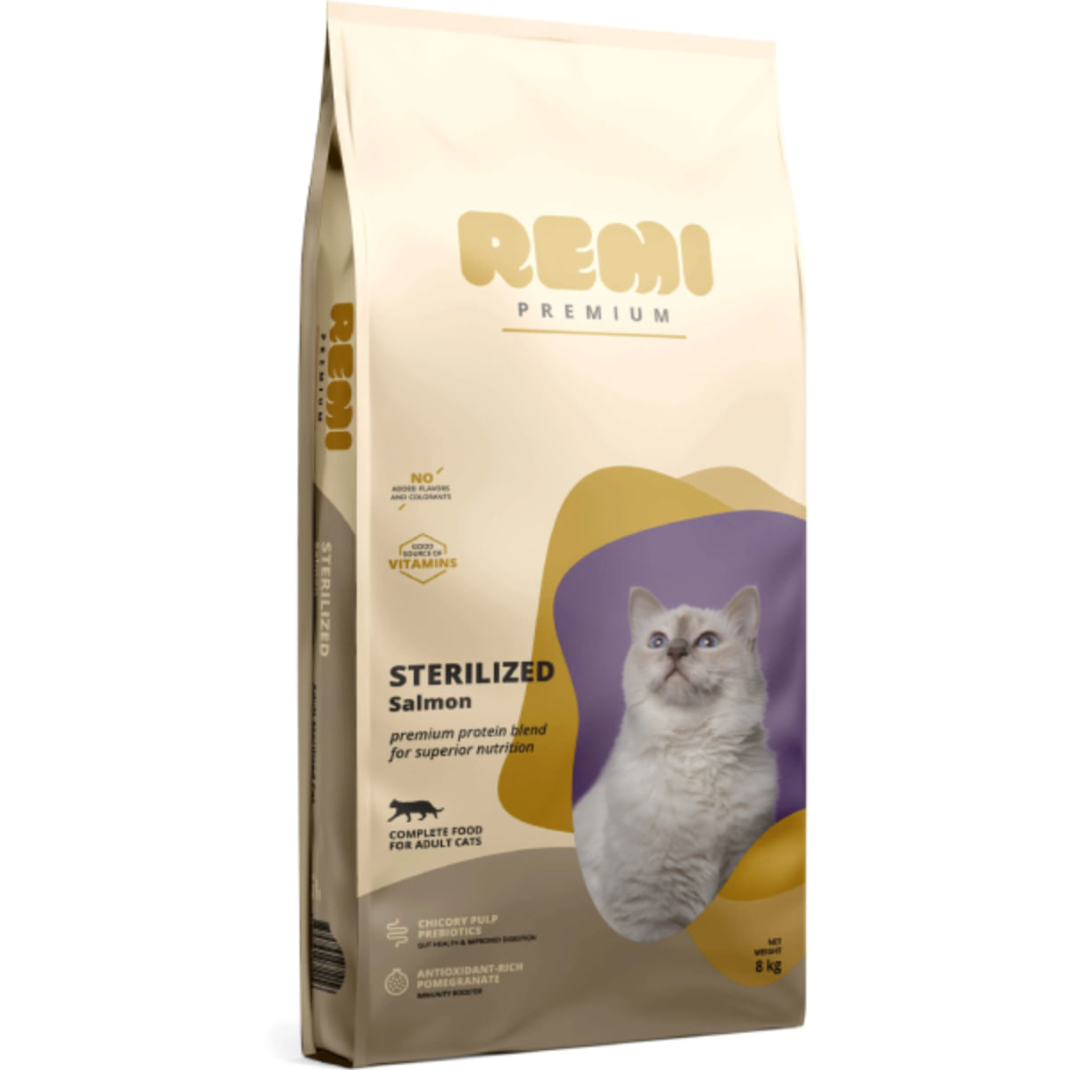 REMI PREMIUM Sterilized, Somon, hrană uscată pisici sterilizate, 8kg - poza 2