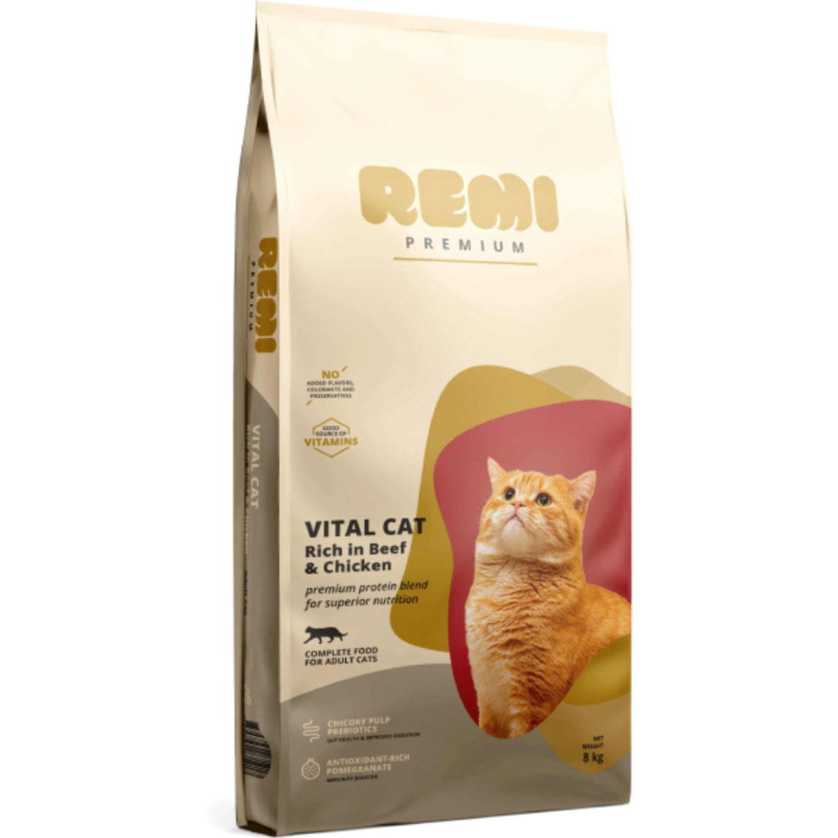 REMI PREMIUM Vital, Vită și Pui, hrană uscată pisici, 8kg - poza 2