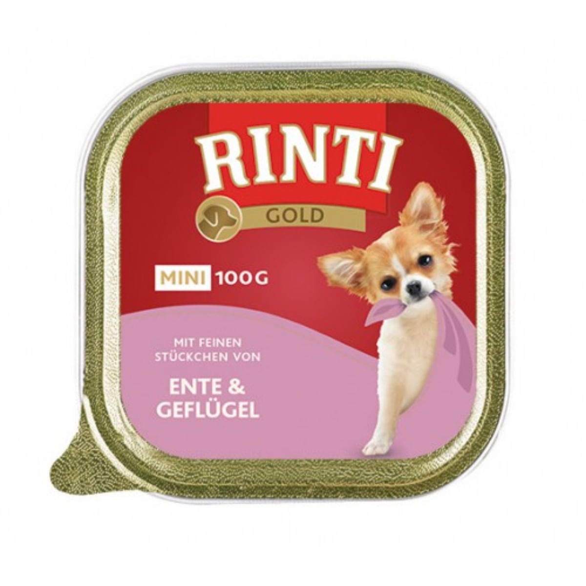 RINTI Gold, XS-S, Rață și Pui, conservă hrană umedă fără cereale câini, (pate), 100g - poza 1