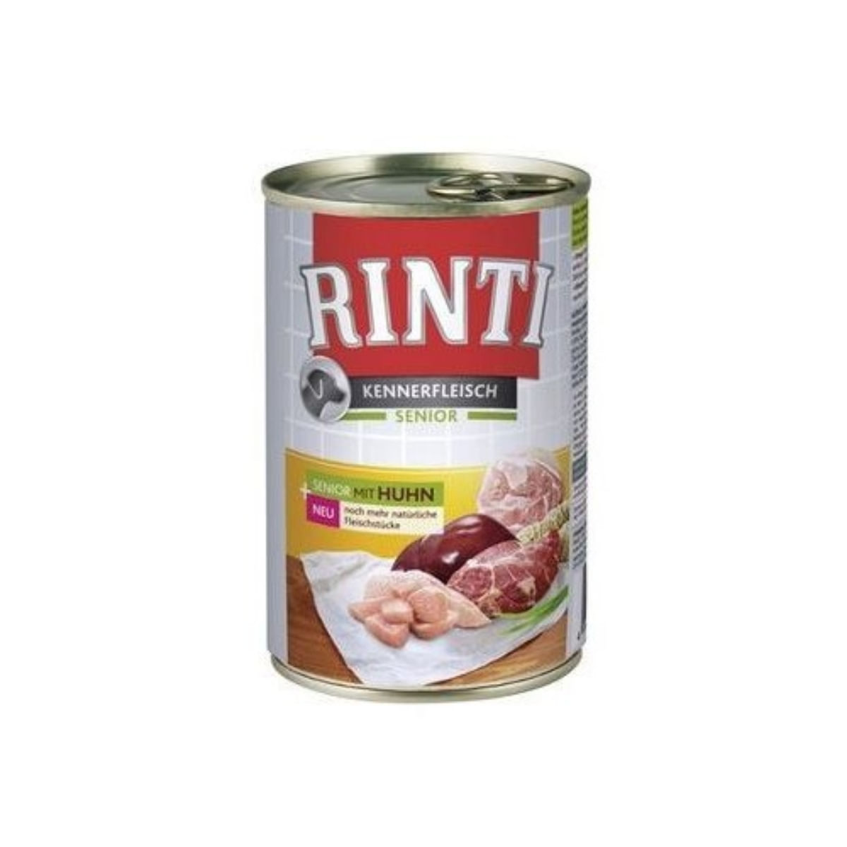 RINTI Senior, XS-XL, Pui, conservă hrană umedă fără cereale câini senior, (în suc propriu), 400g - poza 1
