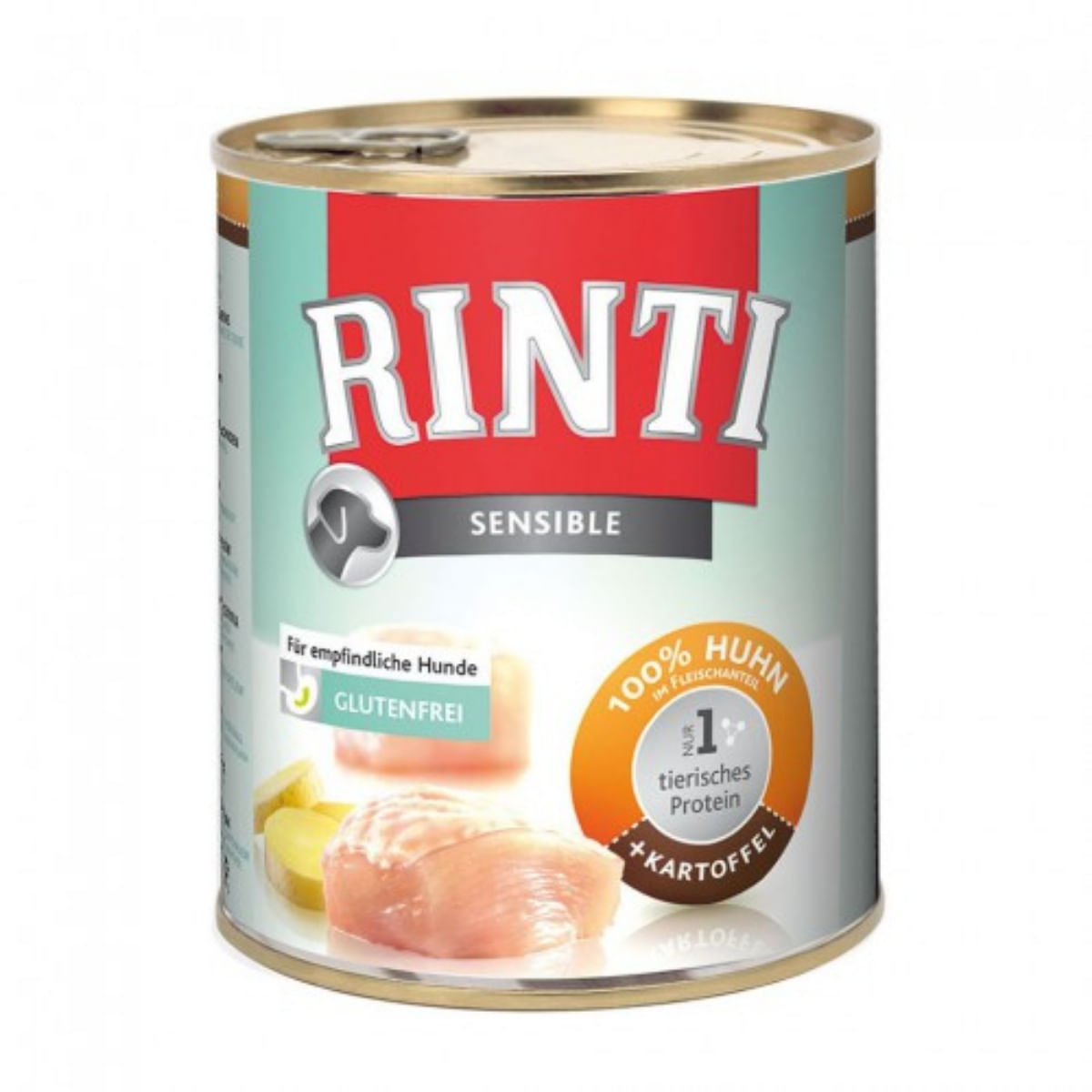 RINTI Sensible, XS-XL, Pui și Cartofi, conservă hrană umedă monoproteică fără cereale câini, (în suc propriu), 800g - poza 2