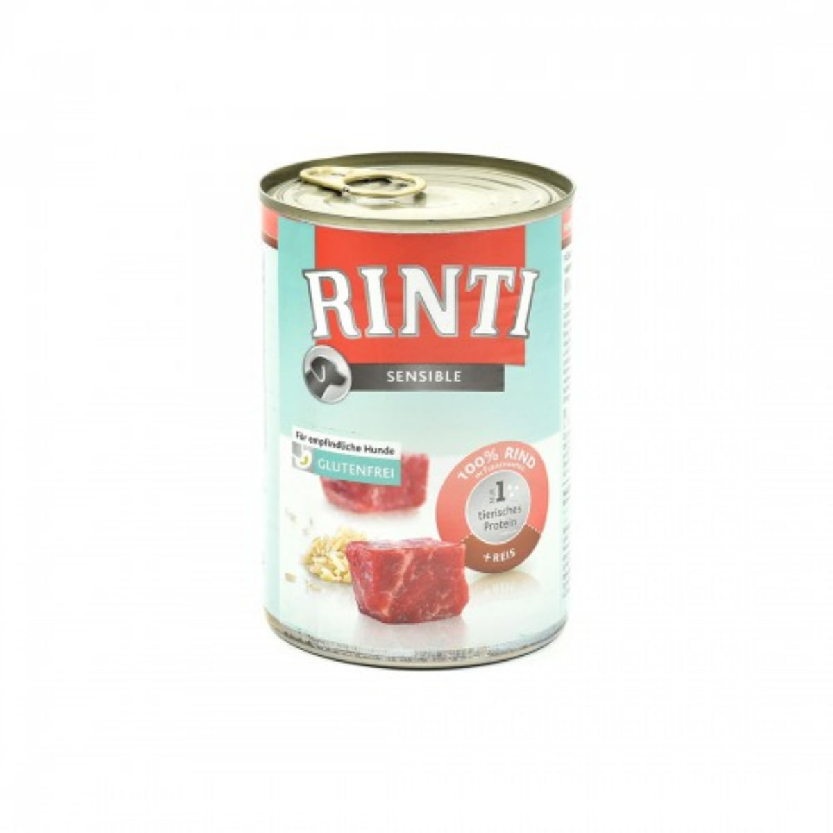 RINTI Sensible, XS-XL, Vită și Orez, conservă hrană umedă monoproteică câini, alergii, (în suc propriu), 400g - poza 1
