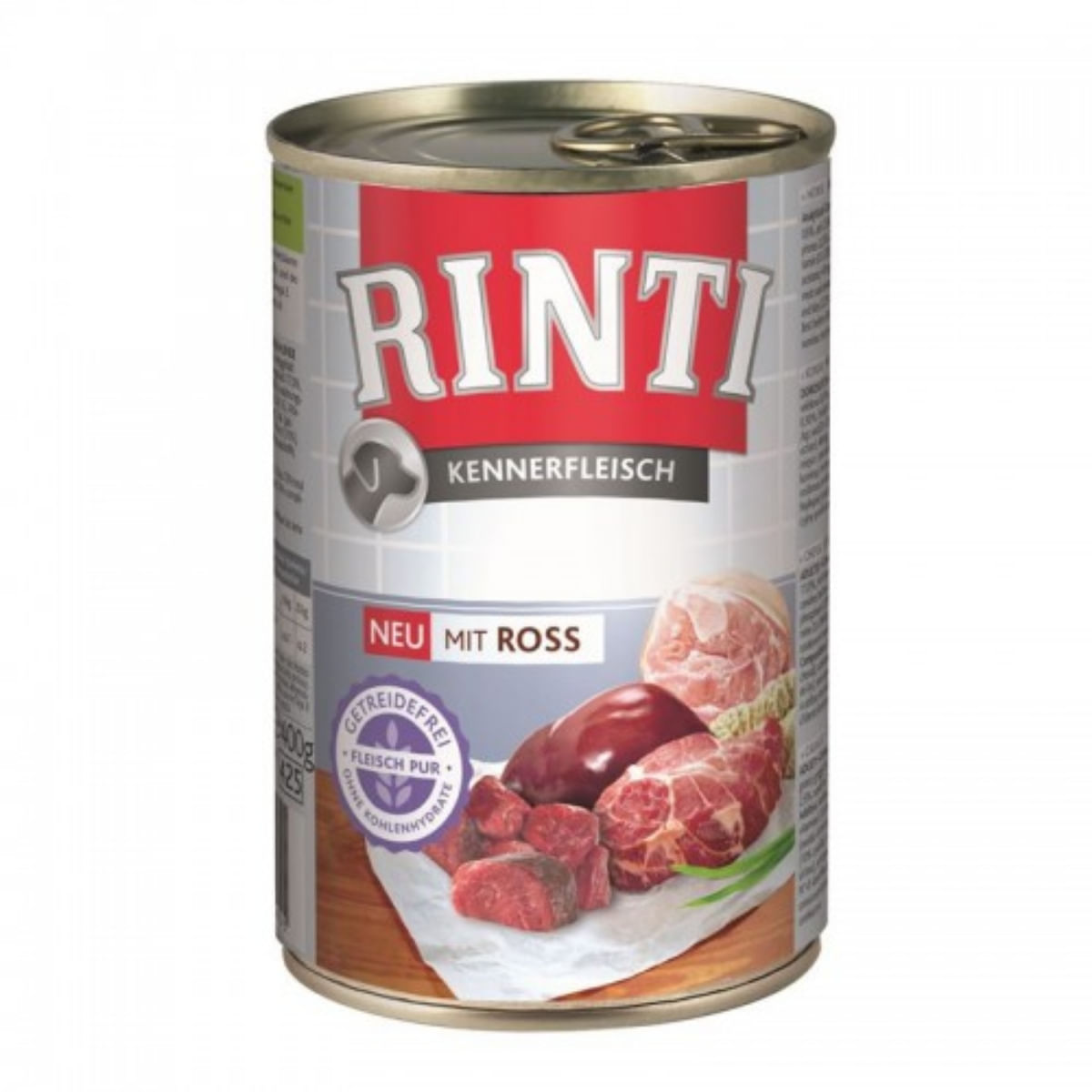 RINTI, XS-XL, Cal, conservă hrană umedă fără cereale câini, (în suc propriu), 400g - poza 1