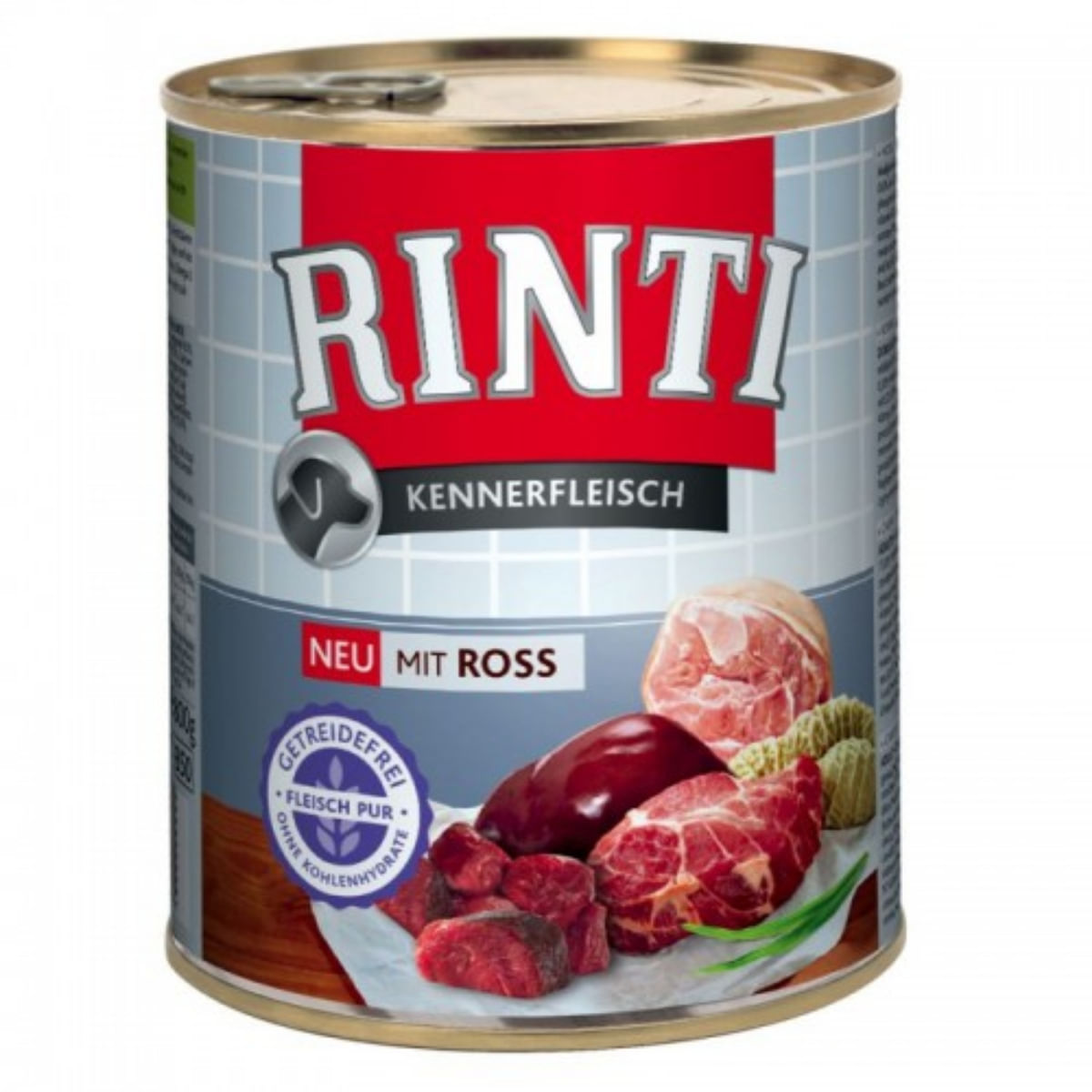 RINTI, XS-XL, Cal, conservă hrană umedă fără cereale câini, (în suc propriu), 800g - poza 2