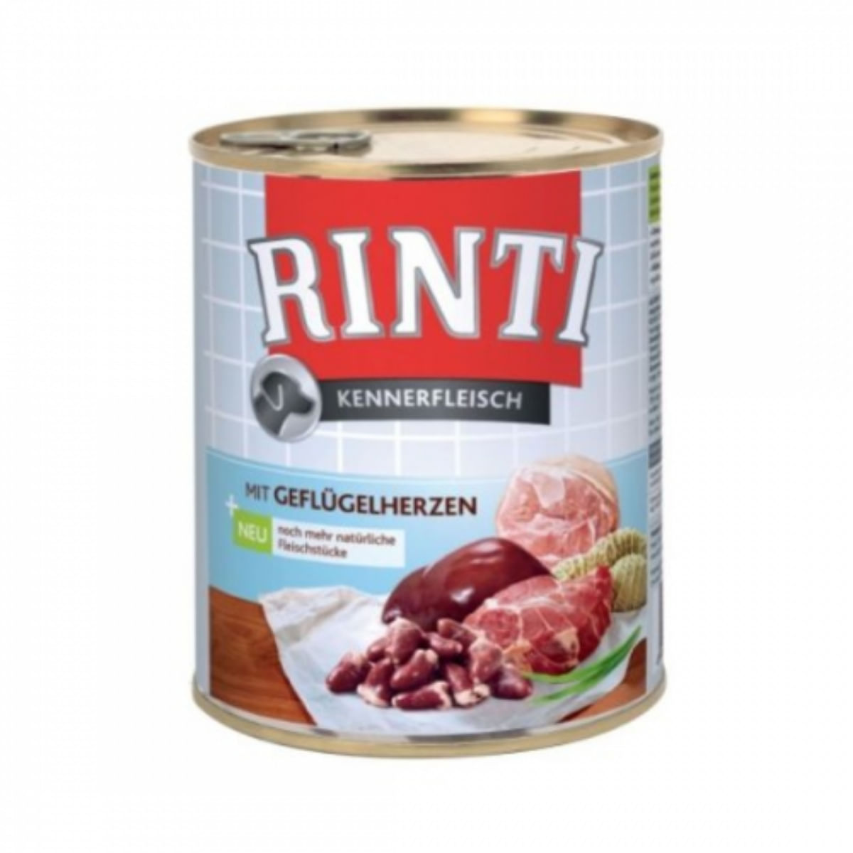 RINTI, XS-XL, Inimi de Pui, conservă hrană umedă fără cereale câini, (în suc propriu), 800g - poza 2