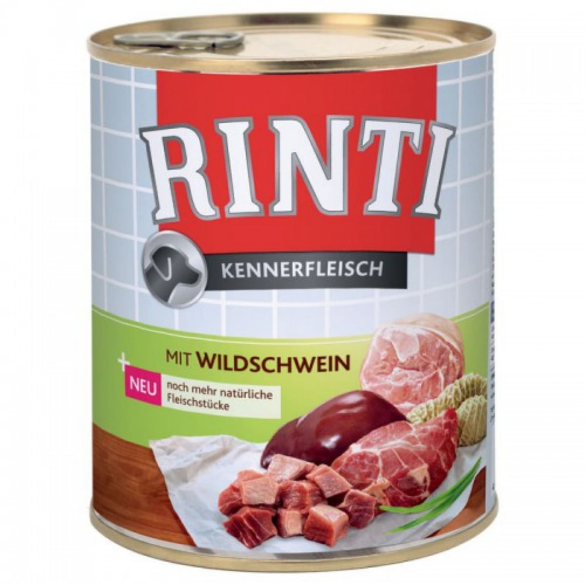 RINTI, XS-XL, Mistreț, conservă hrană umedă fără cereale câini, (în suc propriu), 800g - poza 1