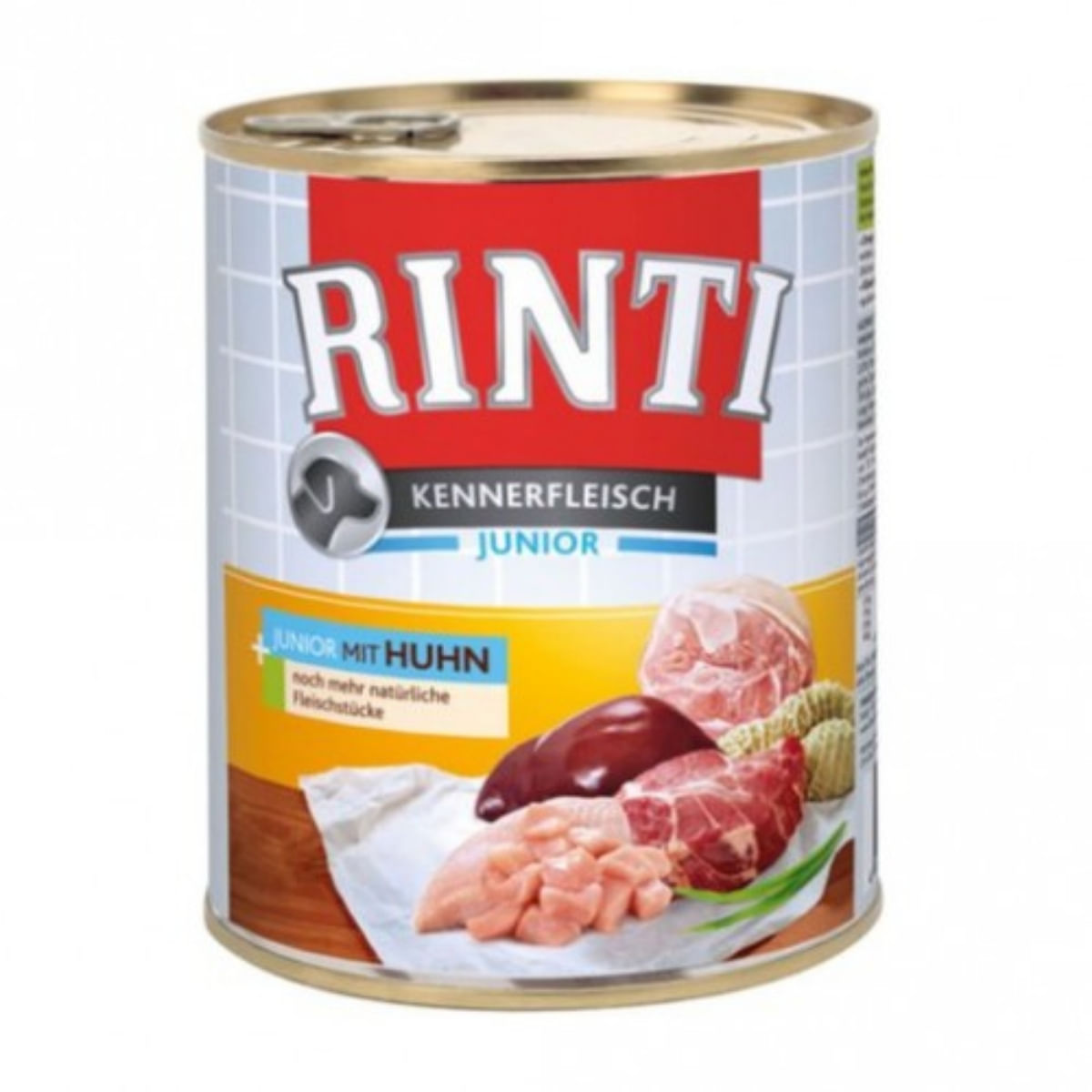 RINTI, XS-XL, Pui, conservă hrană umedă fără cereale câini, (în suc propriu), 800g - poza 1