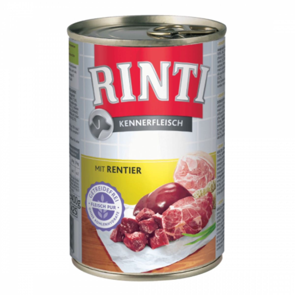 RINTI, XS-XL, Ren, conservă hrană umedă fără cereale câini, (în suc propriu), 800g - poza 2
