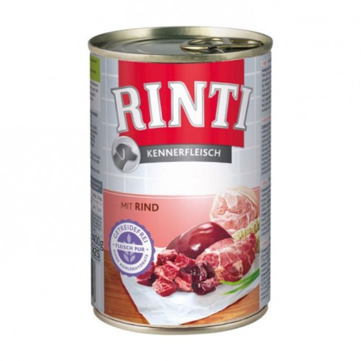 RINTI, XS-XL, Vită, conservă hrană umedă fără cereale câini, (în suc propriu), 400g - poza 1