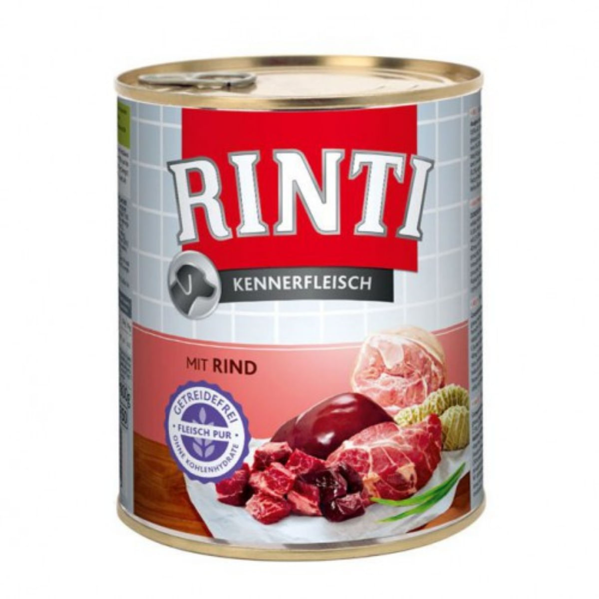 RINTI, XS-XL, Vită, conservă hrană umedă fără cereale câini, (în suc propriu), 800g - poza 2