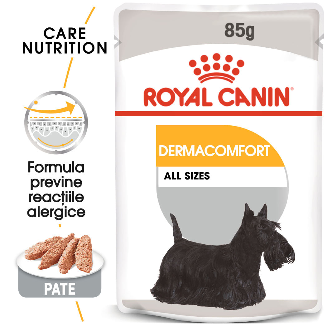 ROYAL CANIN Dermacomfort Adult, hrană umedă câini, prevenirea iritațiilor pielii, (pate), 85g - poza 2