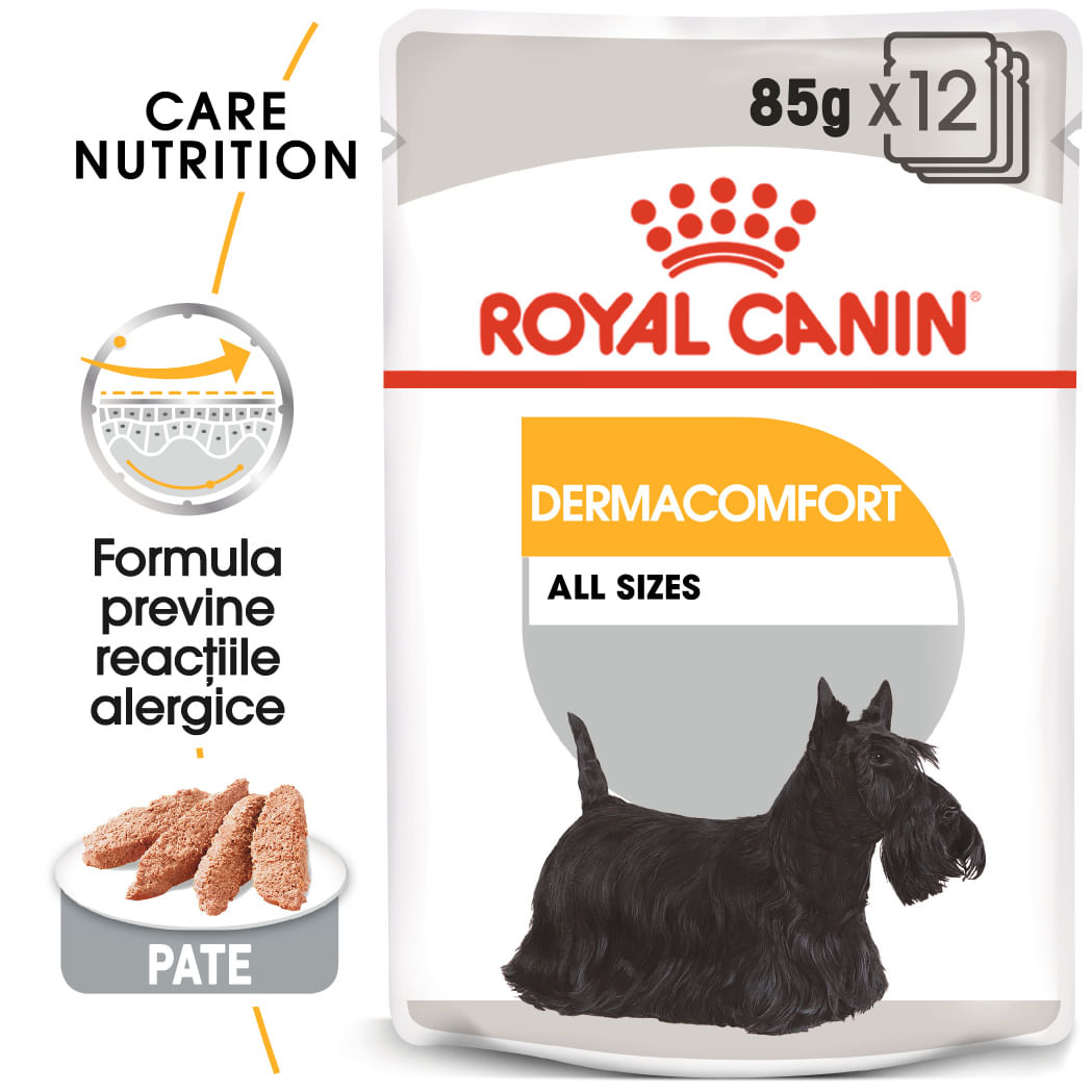 ROYAL CANIN Dermacomfort Adult, hrană umedă câini, prevenirea iritațiilor pielii, (pate), bax, 85g x 12buc - poza 2