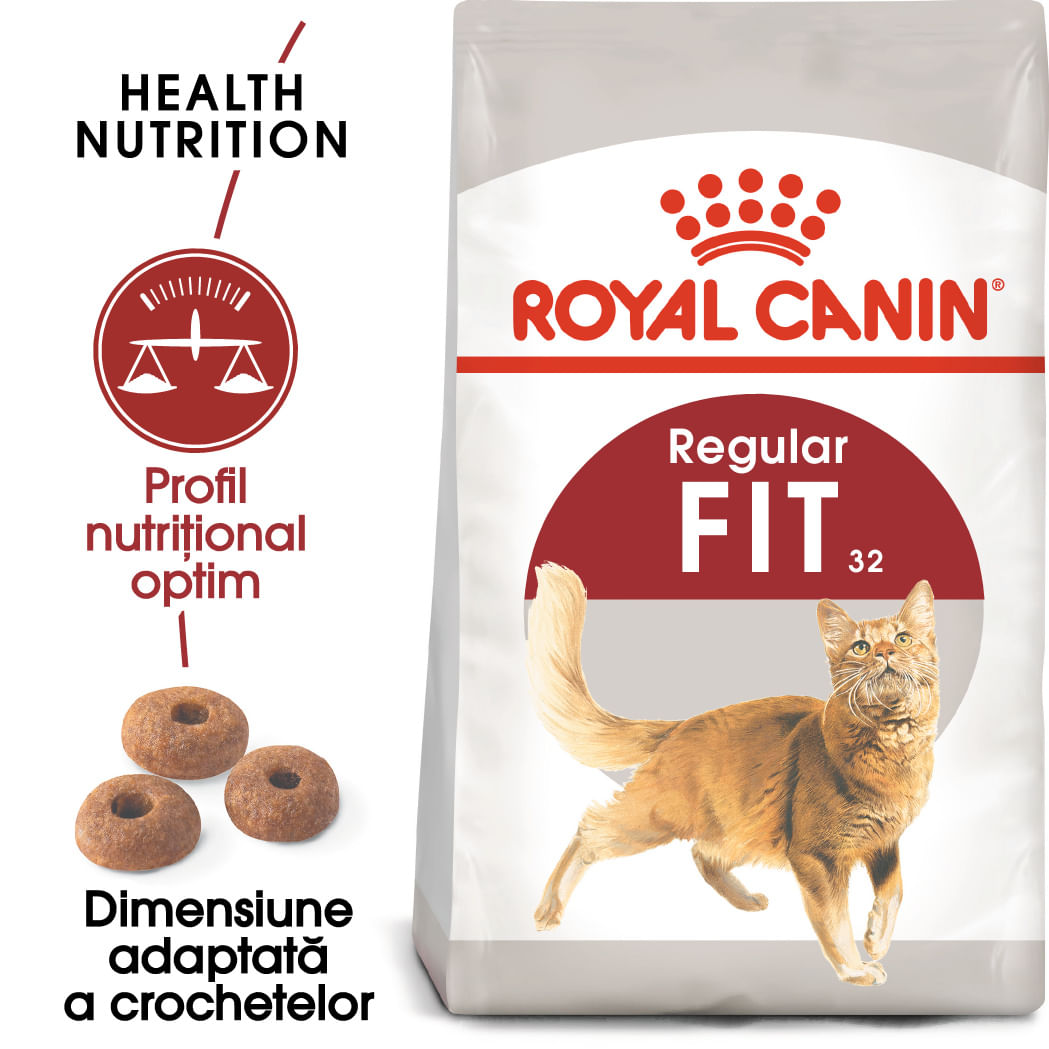 ROYAL CANIN Fit32 Adult, hrană uscată pisici, activitate fizică moderată, 10+2kg GRATUIT - poza 1