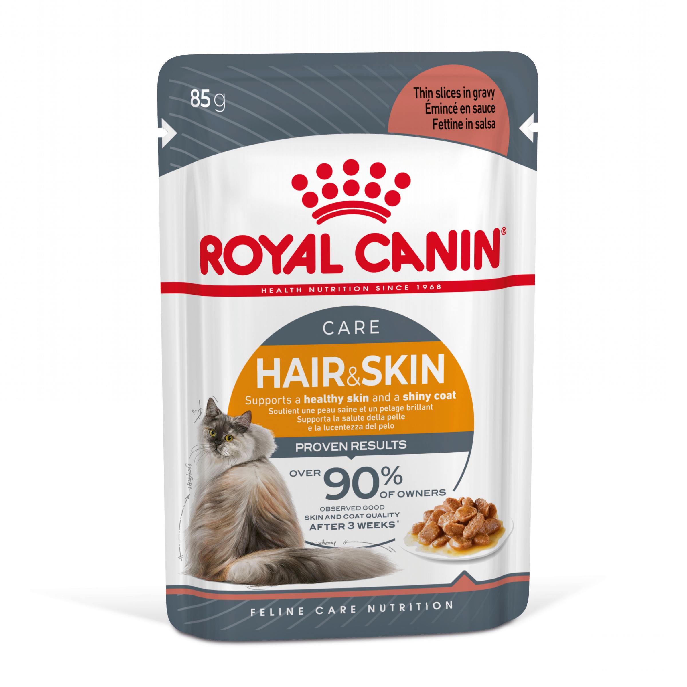 ROYAL CANIN Hair & Skin Care Adult, hrană umedă pisici, piele & blană, (în sos), 85g - poza 3