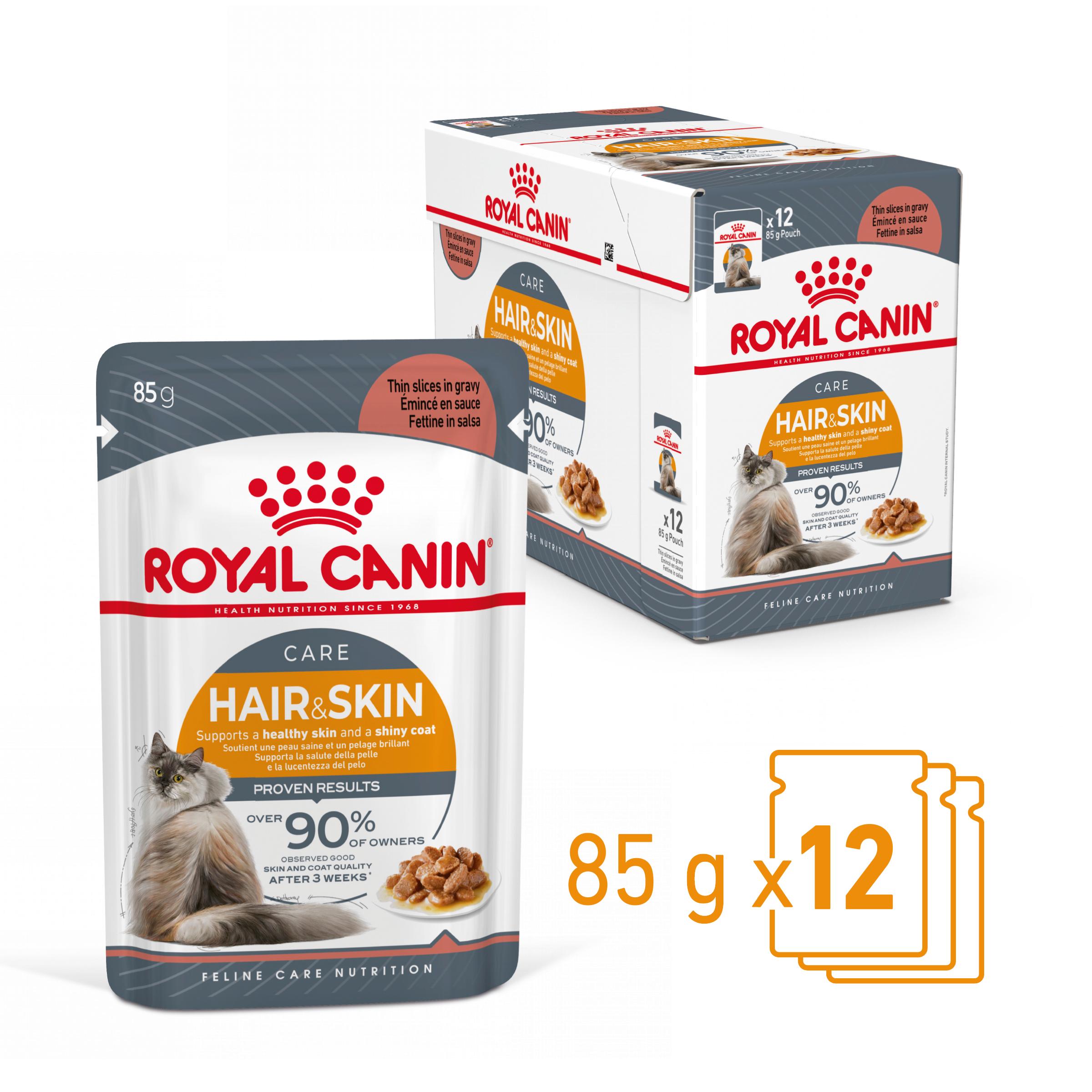 ROYAL CANIN Hair & Skin Care Adult, hrană umedă pisici, piele & blană, (în sos), bax, 85g x 12buc - poza 3
