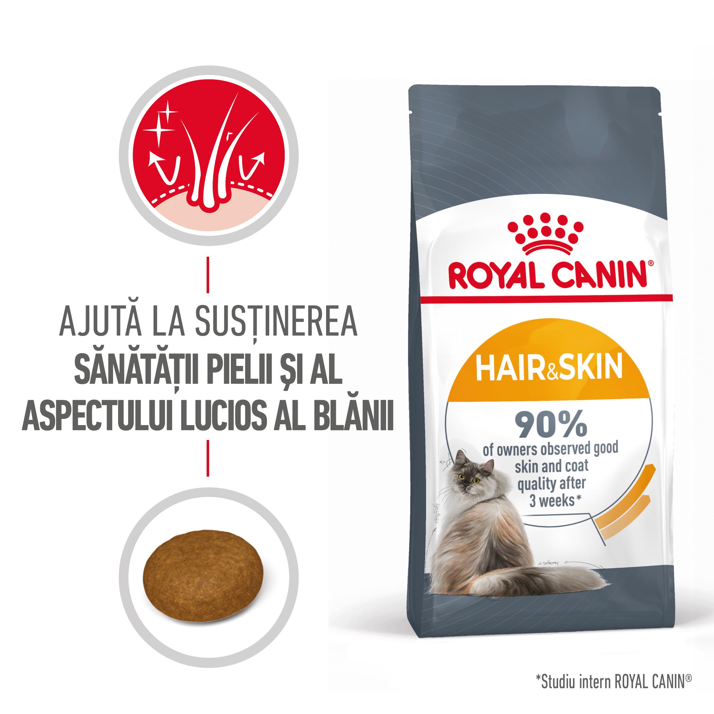 ROYAL CANIN Hair & Skin Care Adult, hrană uscată pisici, piele & blană, 10kg - poza 2