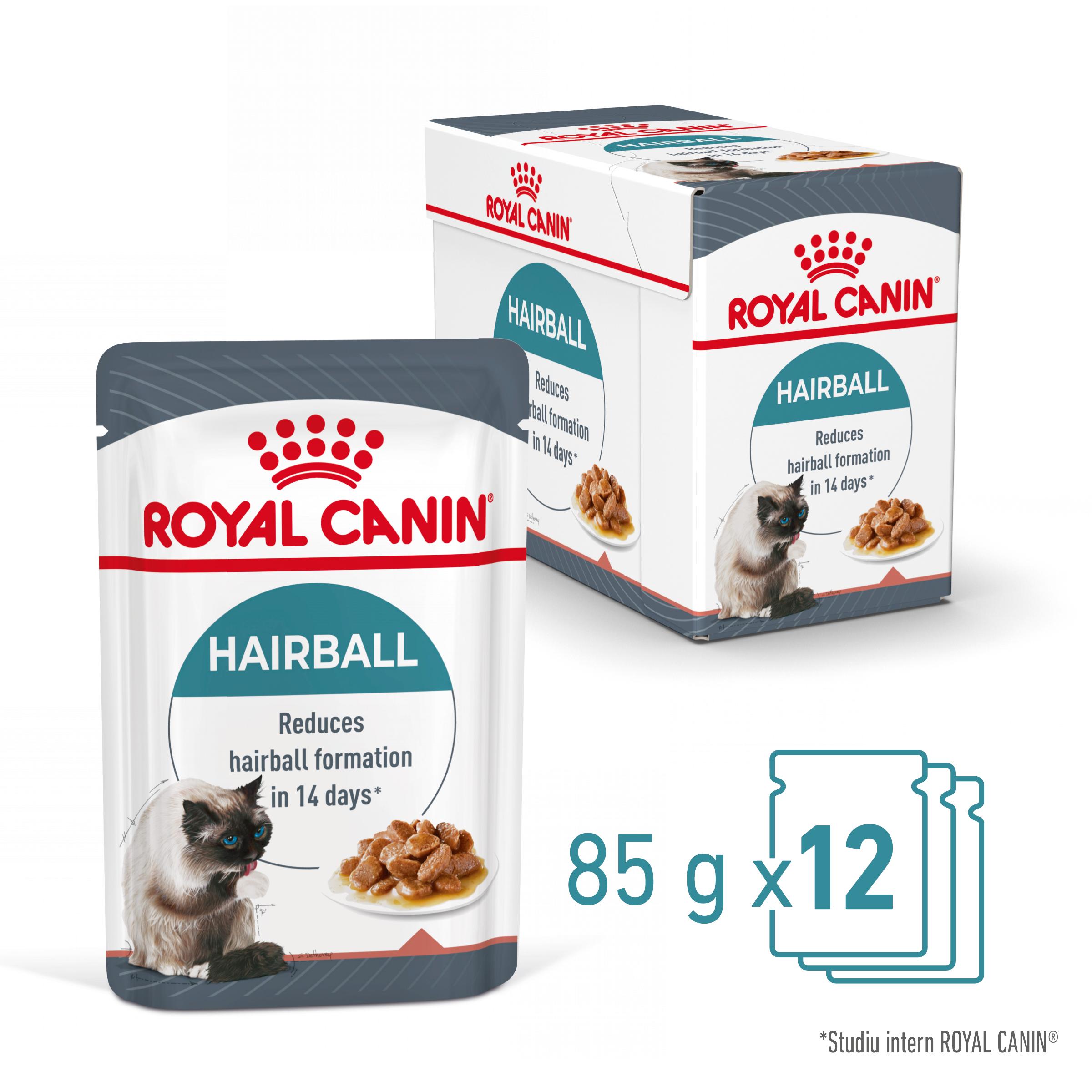 ROYAL CANIN Hairball Care Adult, hrană umedă pisici, limitarea ghemurilor de blană, (în sos), bax, 85g x 12buc - poza 1